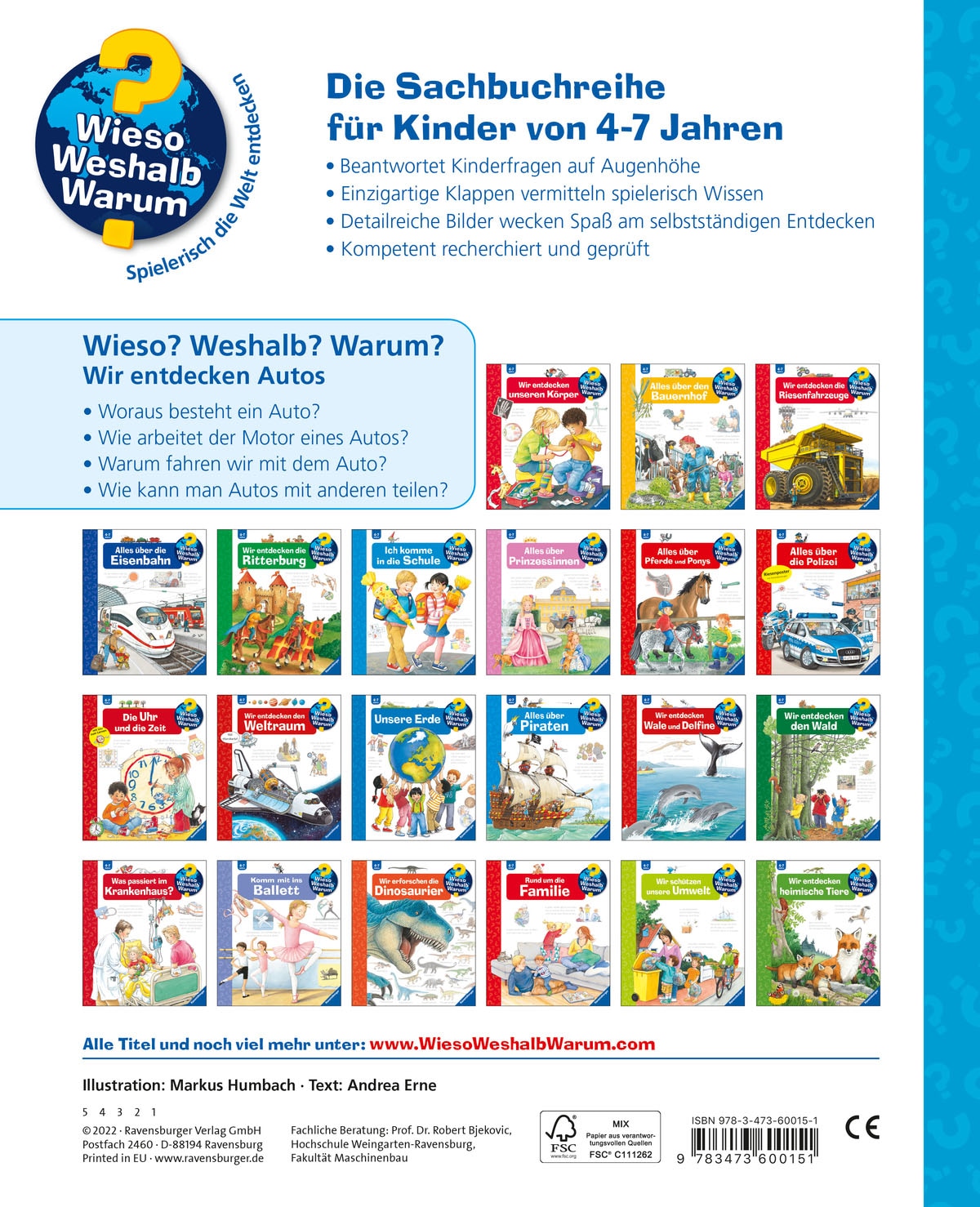 Ravensburger Buch »Wieso? Weshalb? Warum?, Band 28: Wir entdecken Autos«, Made in Europe