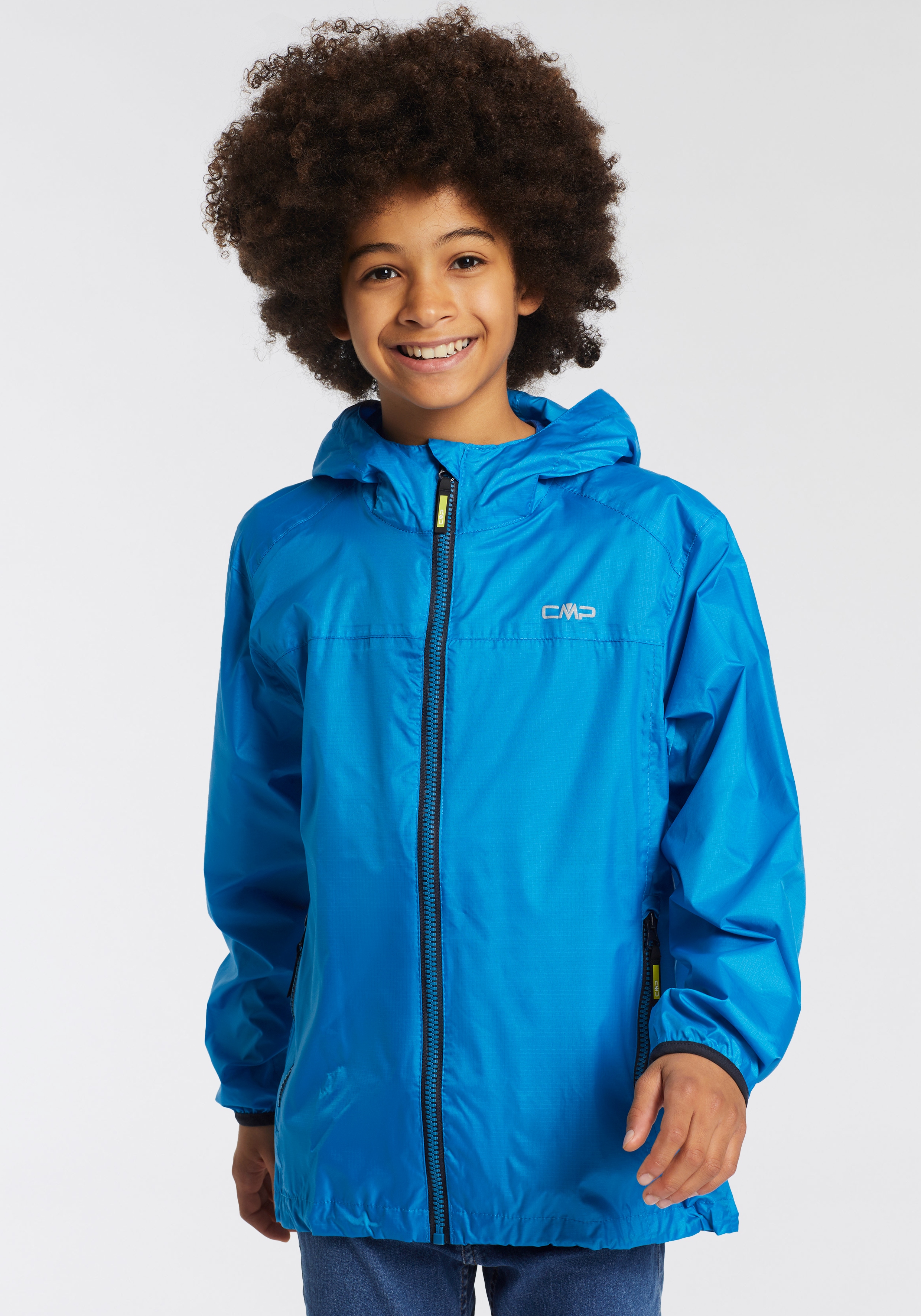 Cmp Regenjacke »KID JACKET RAIN FIX HOOD« mit Kapuze für Kinder in blau, Größe 140