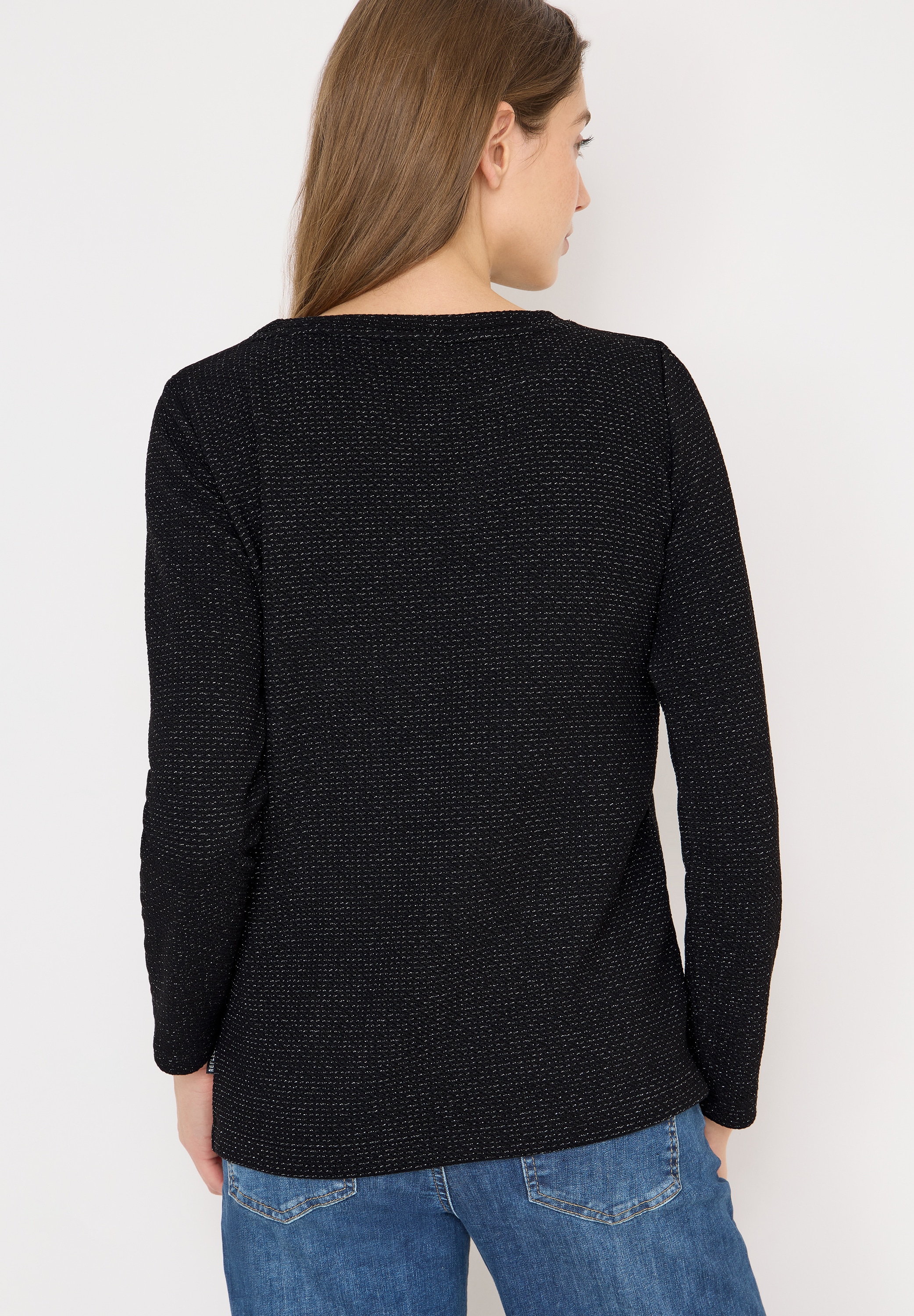 Cecil Langarmshirt Glitzerdetails und Struktur-Optik