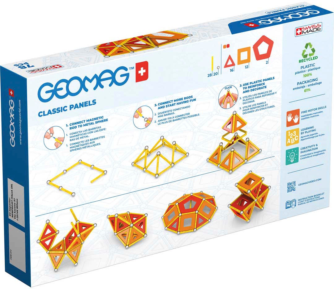 Geomag™ Magnetspielbausteine »GEOMAG™ Classic Panels, Recycled«, (78 St.), aus recyceltem Material; Made in Europe