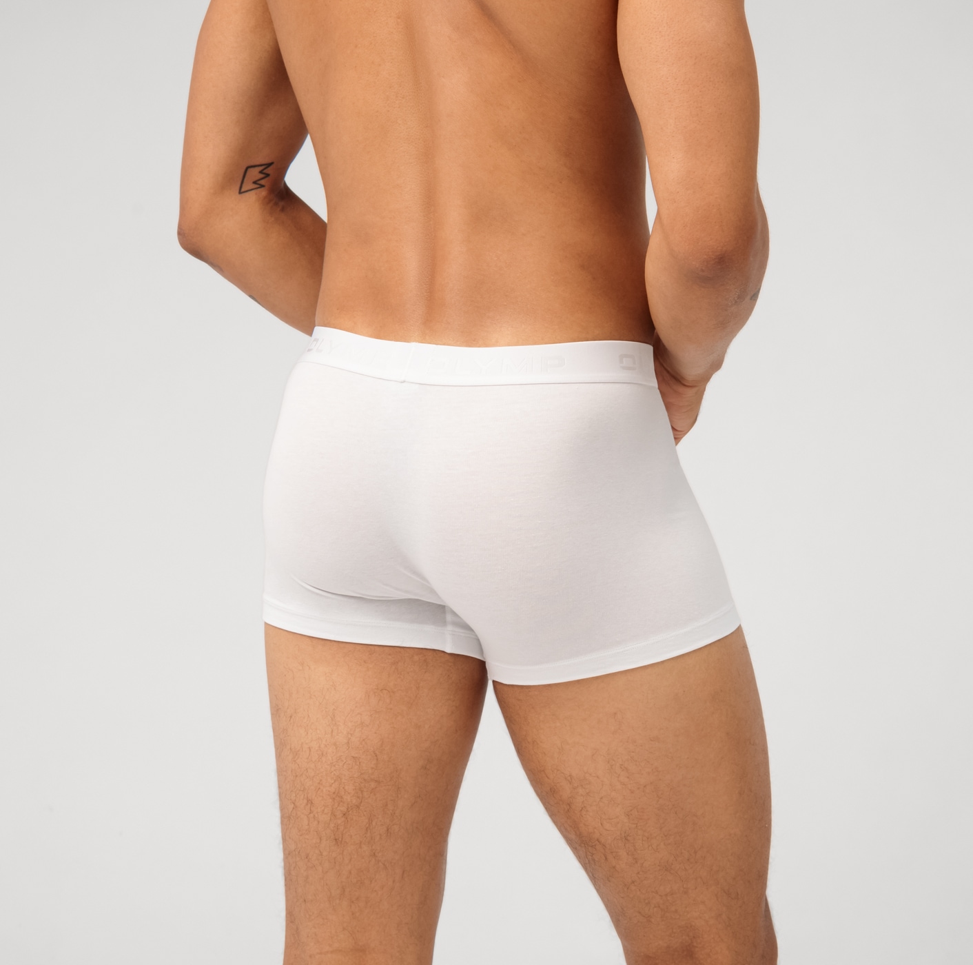 OLYMP Boxershorts, (Packung, 3 St., 3er), mit Ton-in-Ton Markenlogo