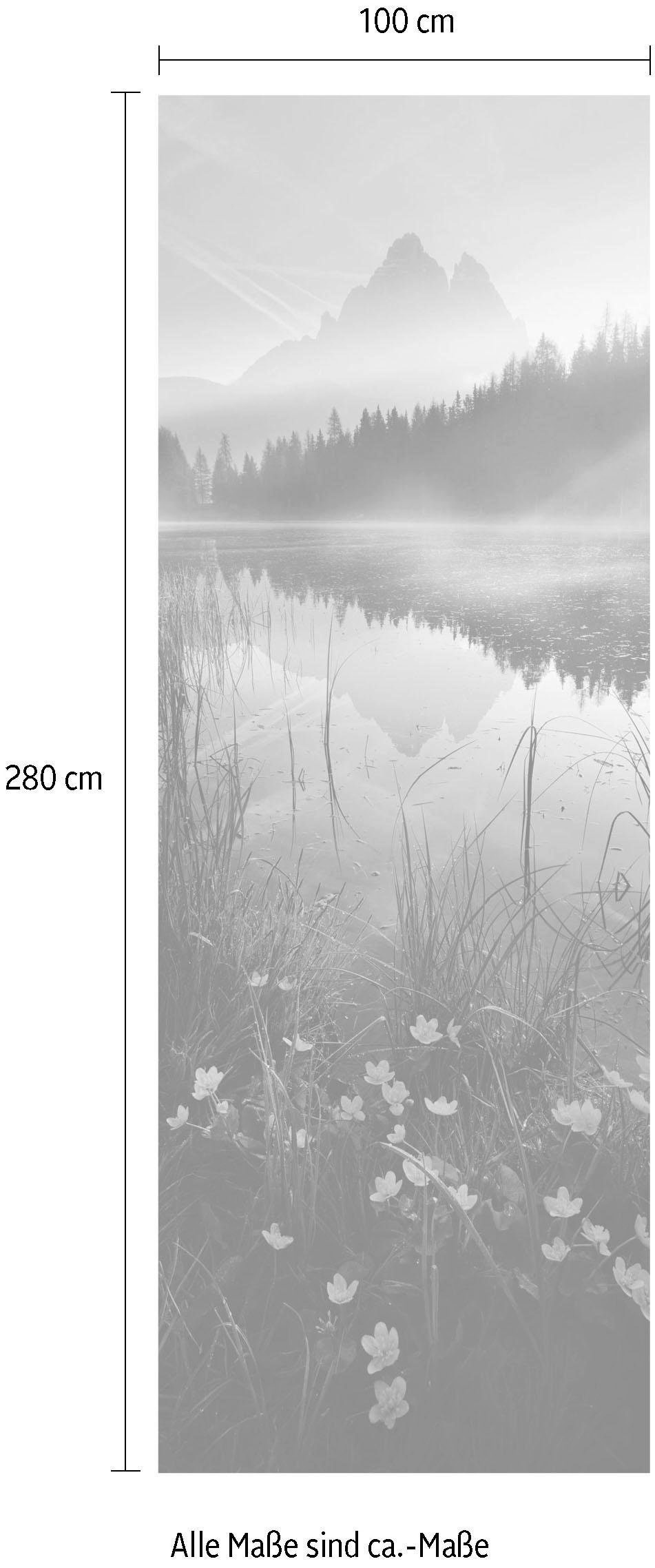 Komar Vliestapete »Digitaldruck Vlies - Morning Mist - Größe 100 x 280 cm«, bedruckt, Wohnzimmer, Schlafzimmer