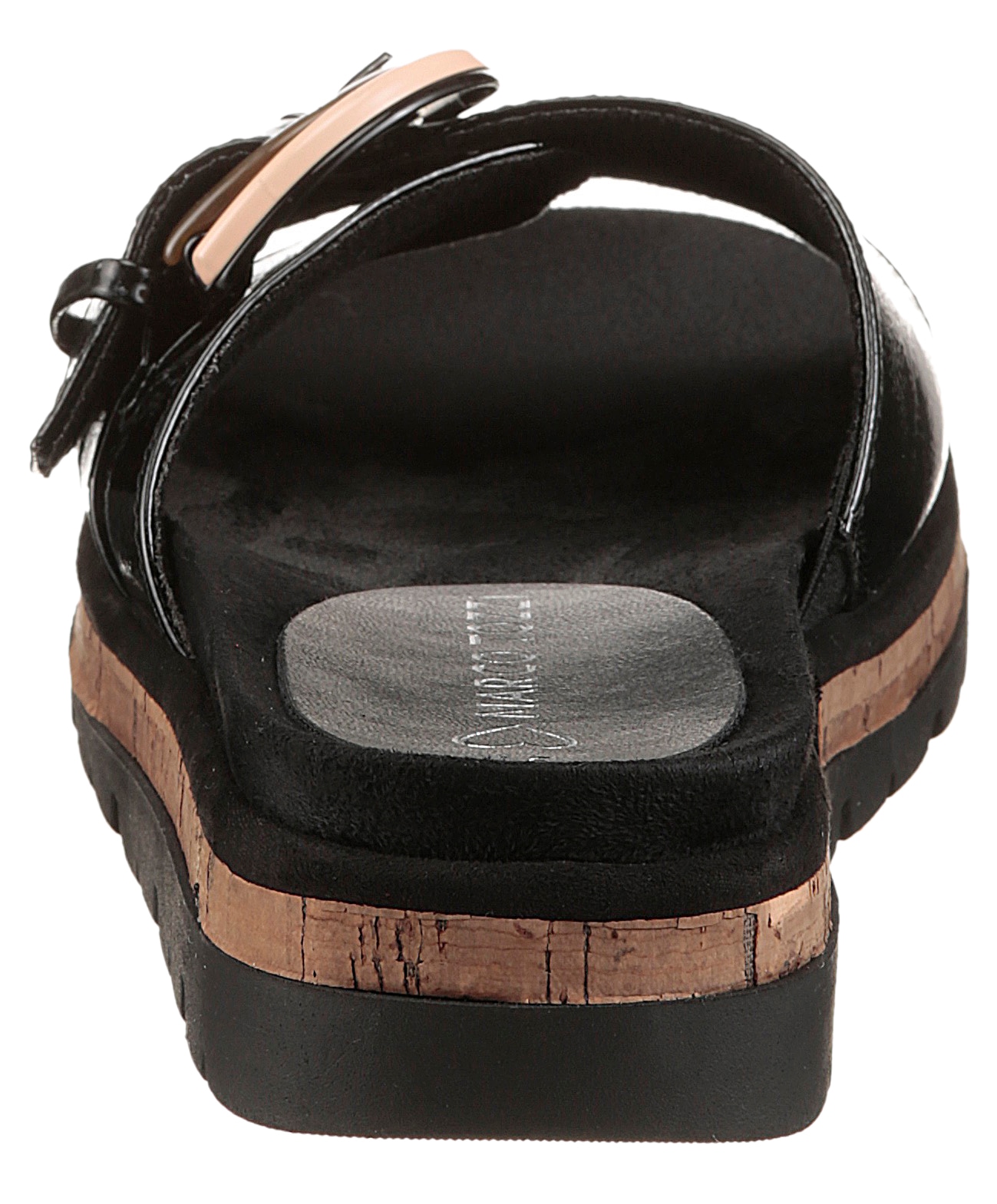 MARCO TOZZI Pantolette, Plateau, Sommerschuh, Schlupfschuh mit dekorativer Schnalle