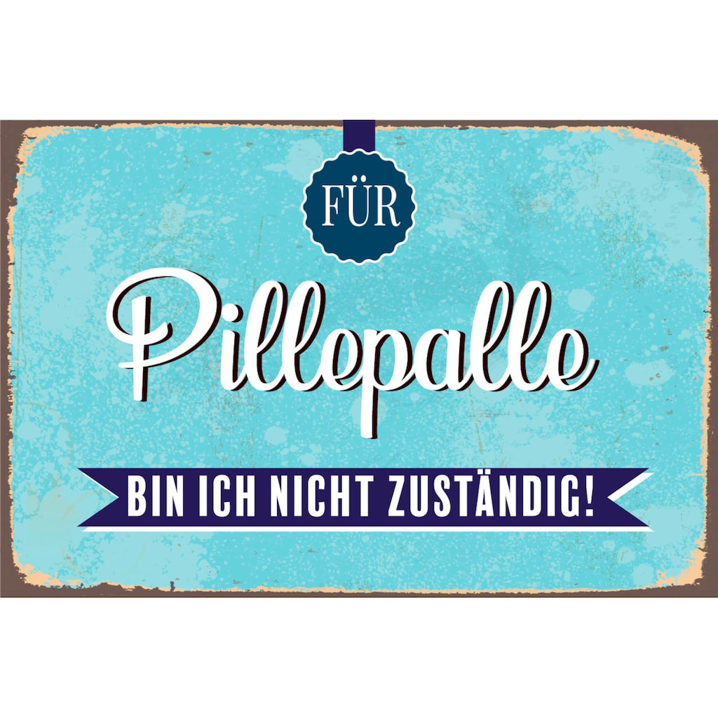 queence Metallbild »Pillepalle«, Schriftzüge, (1 St.)