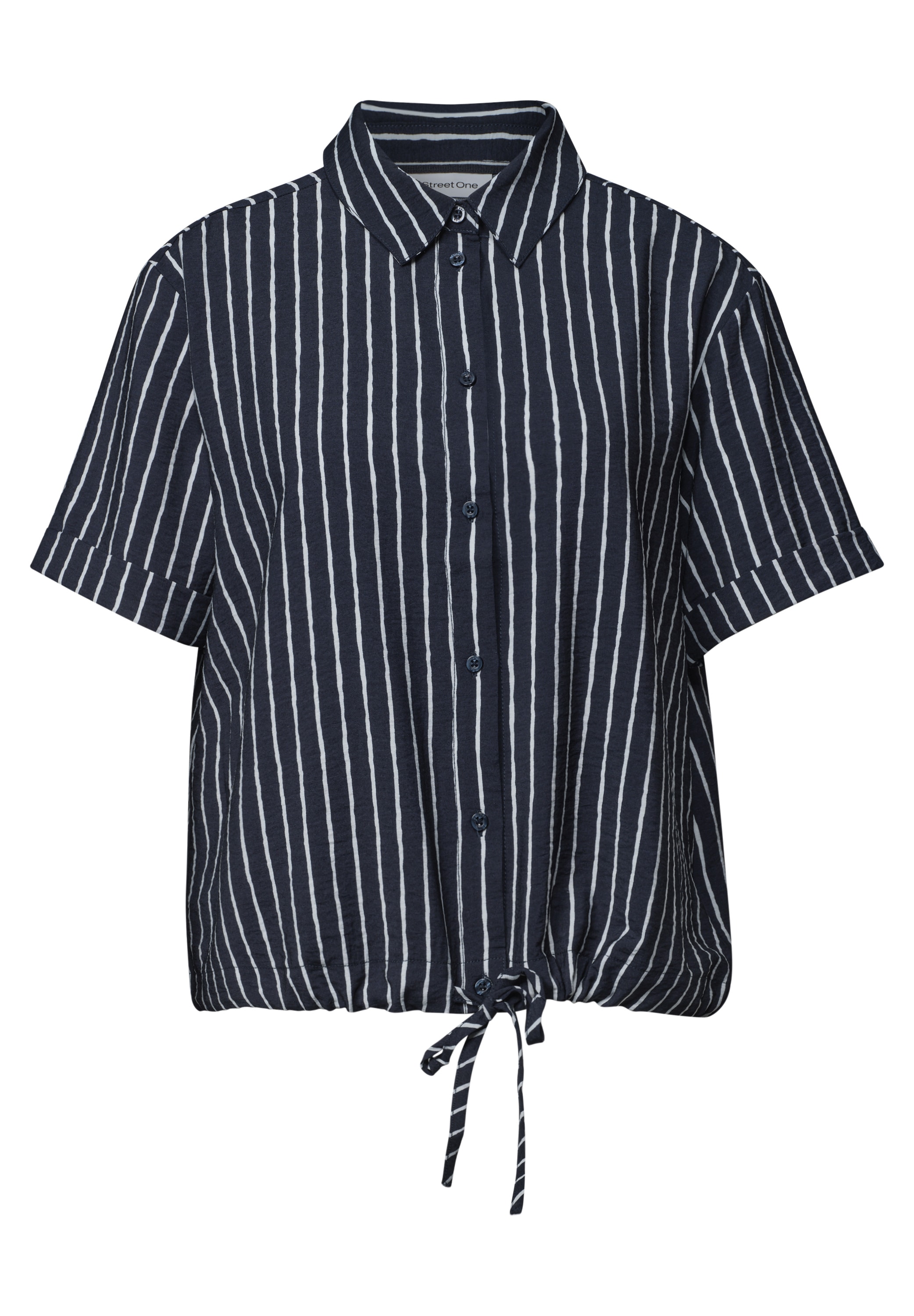 STREET ONE Kurzarmbluse Kurzarm Sommerbluse mit Streifenmuster