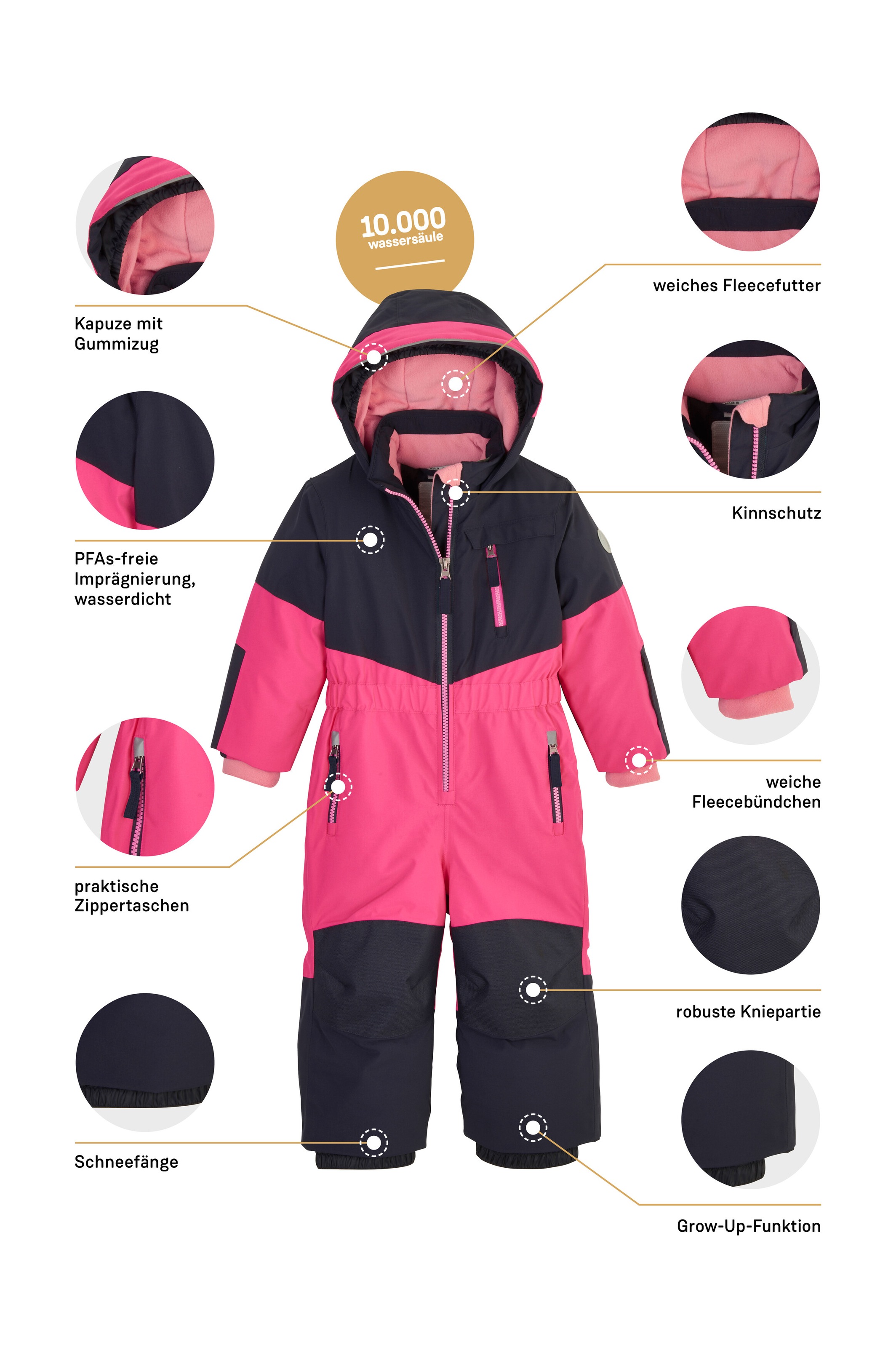 first instinct by killtec Overall »FISW 36 MNS ONPC«, Wasserdichter Skioverall mit verlängerbaren Ärmeln und Fleece-Innenfutter