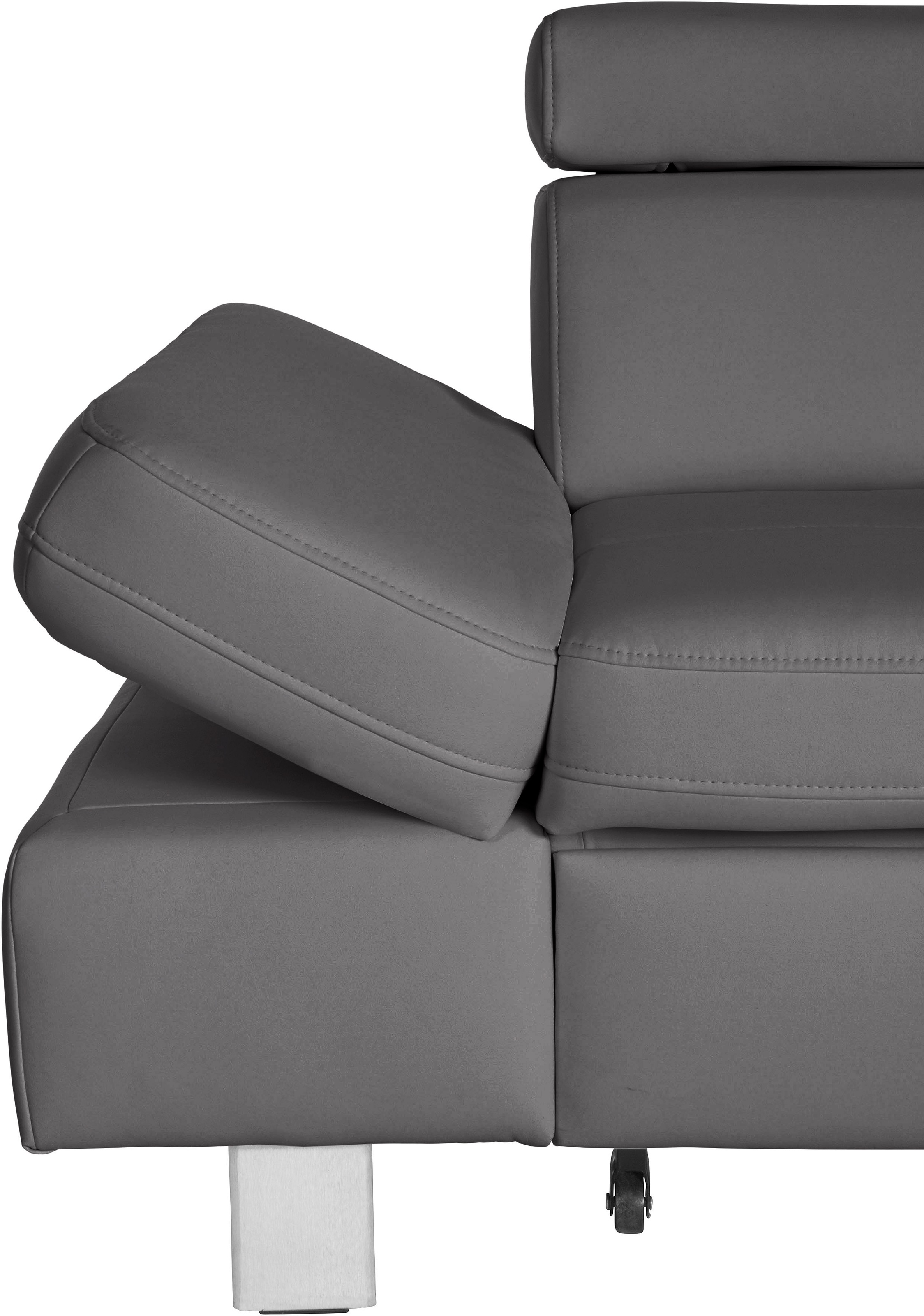 exxpo - sofa fashion Ecksofa »Fiji, hochwertige Detailverarbeitung im Sitz und Rücken, L-Form«, bequem durch Kopf- und Armteilverstellung, wahlweise mit Bettfunktion
