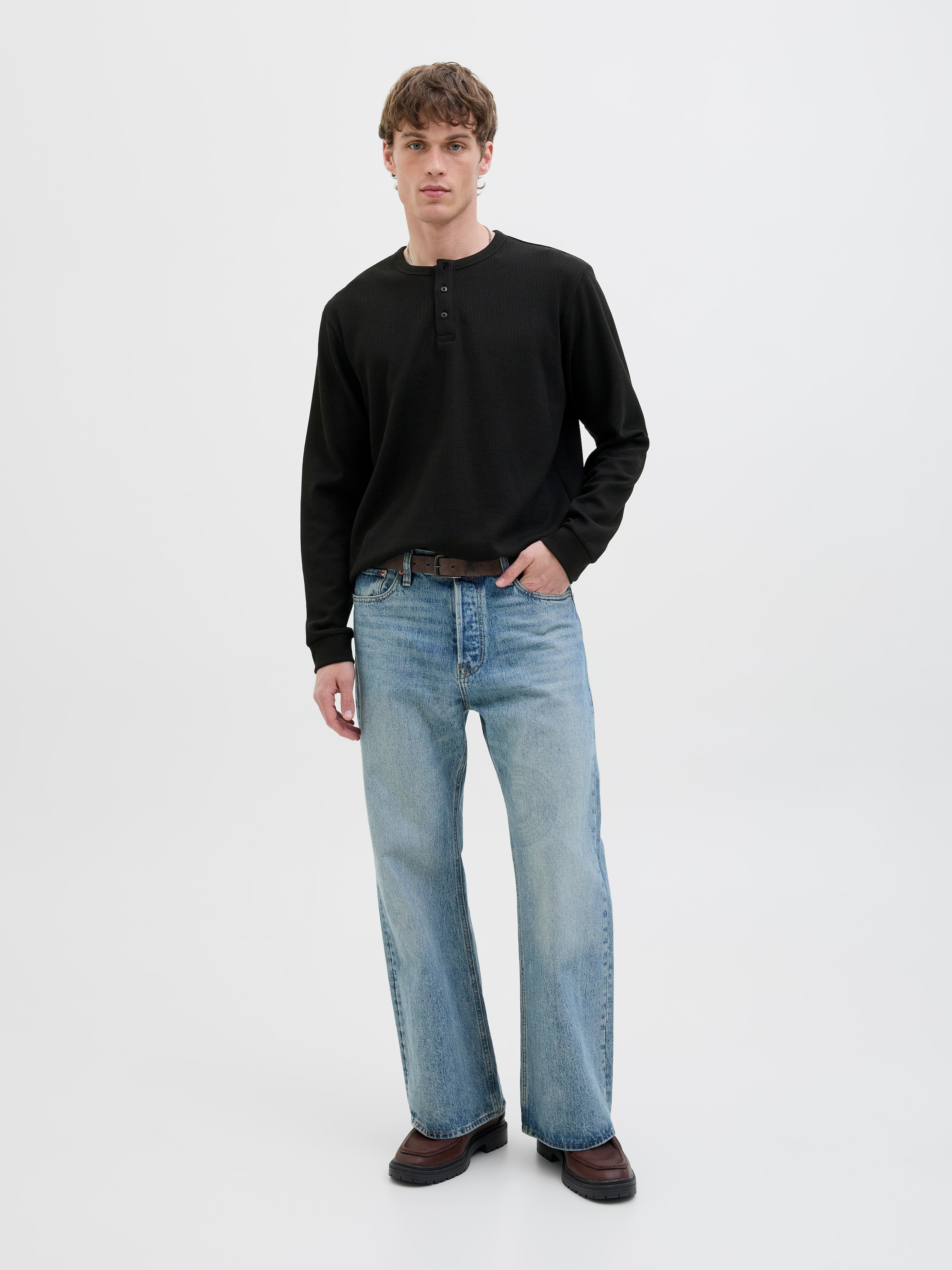 Jack & Jones Langarmshirt »JJEDOVER HENLEY LS TEE NOOS«