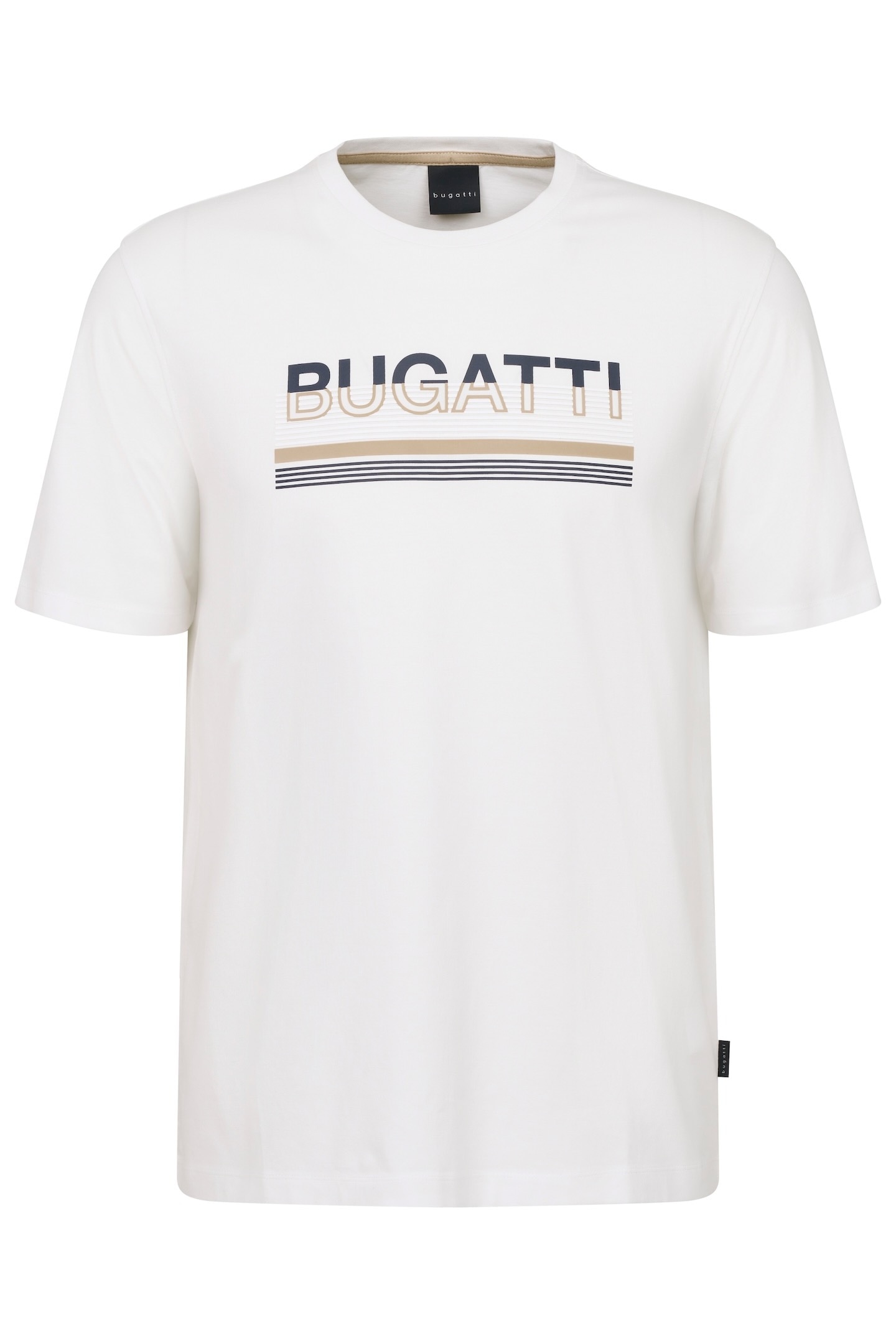 bugatti T-Shirt, mit gummiertem Logo-Print