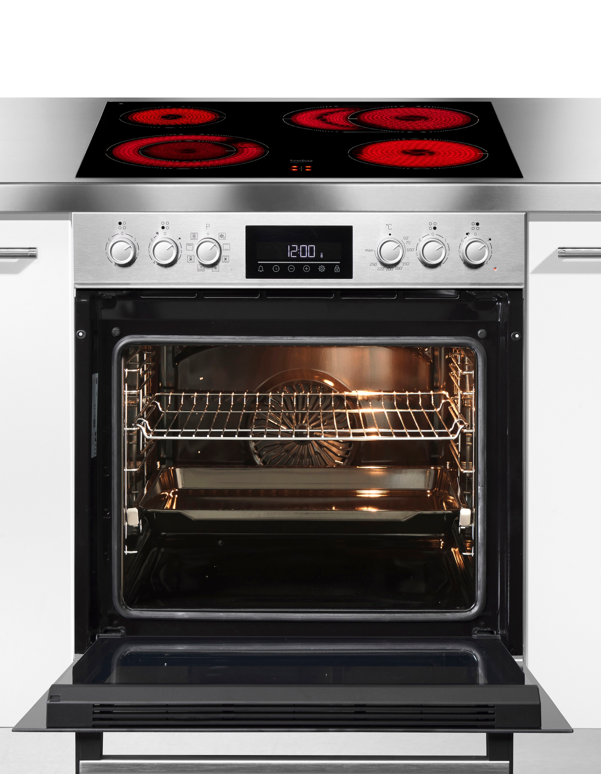 BEKO Elektro-Herd-Set »BBUM12328X«, mit 1-fach-Teleskopauszug