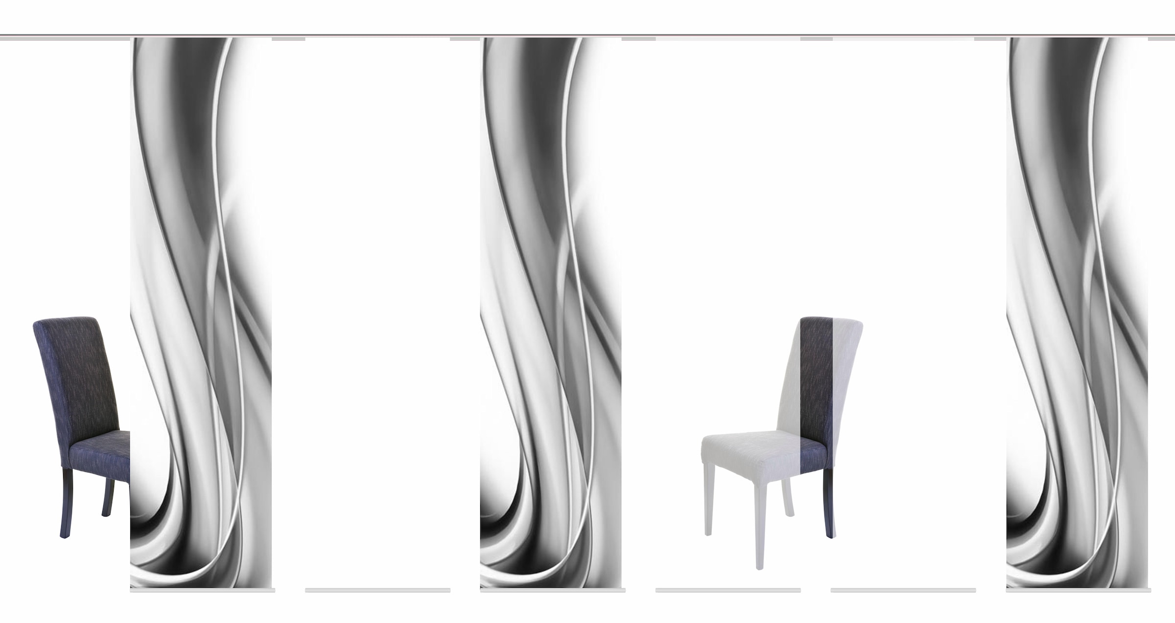 HOME WOHNIDEEN Schiebegardine »ONDAR« Klettband 6 Stk. tlg. HxB: 245x60, inkl. Befestigungszubehör