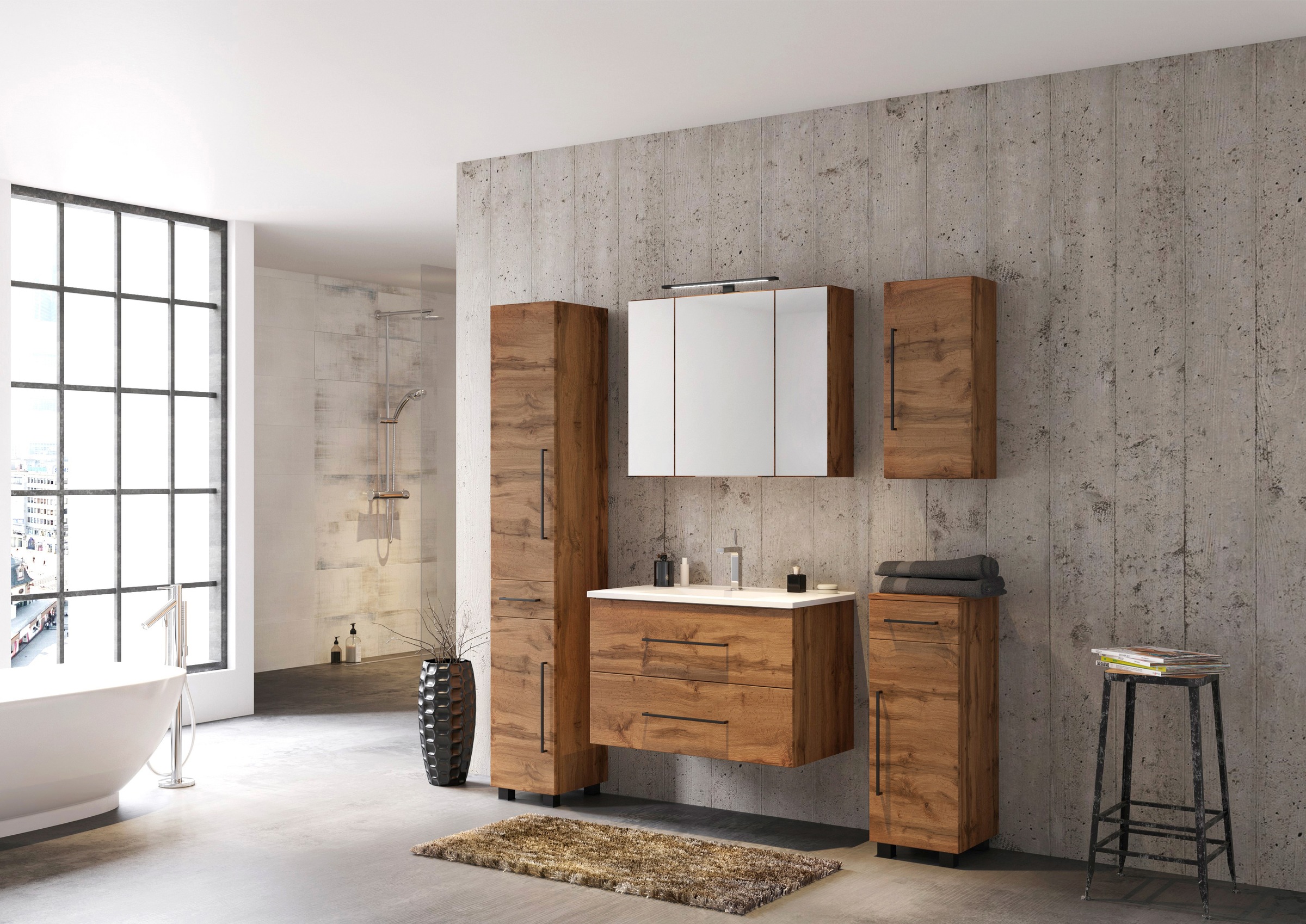 welltime Seitenschrank »Luena«, Breite 30 cm, mit Metall-Auszug und Softclose-Funktion