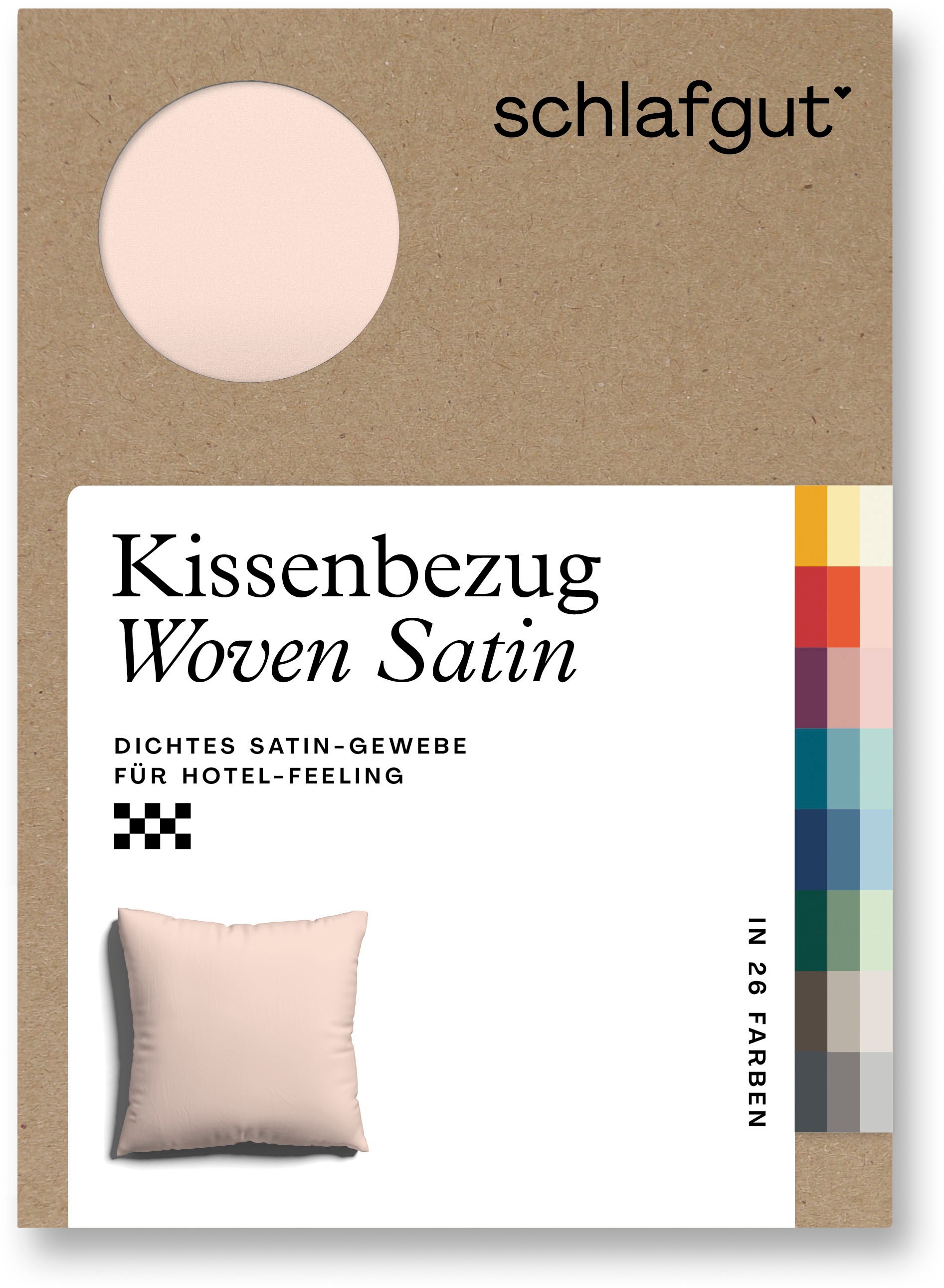 Schlafgut Kissenbezug »Woven Satin aus Mako-Baumwolle, langlebig, pflegeleicht, dicht gewebt«, (1 St.), Kissenhülle mit Reißverschluss, passender Bettbezug erhältlich