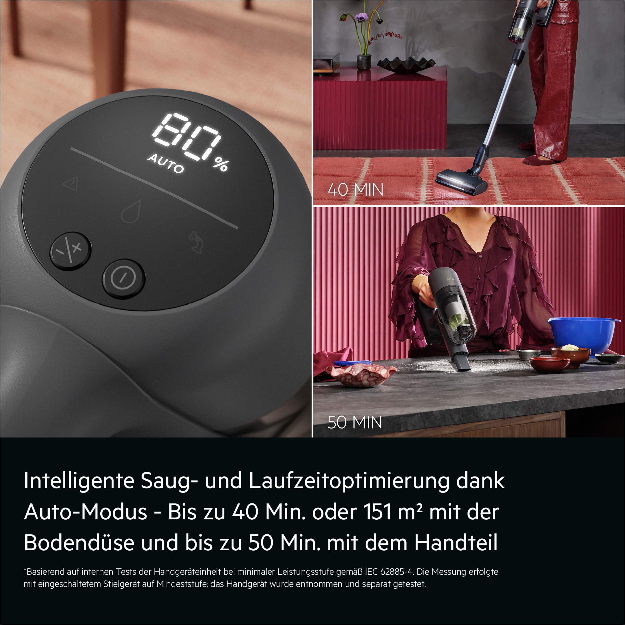 AEG Akku-Hand-und Stielstaubsauger »AP72AF21DG« Leicht & leistungsstark‑HEPA‑Filter: 99,99 % reinere Luft im Zuhause