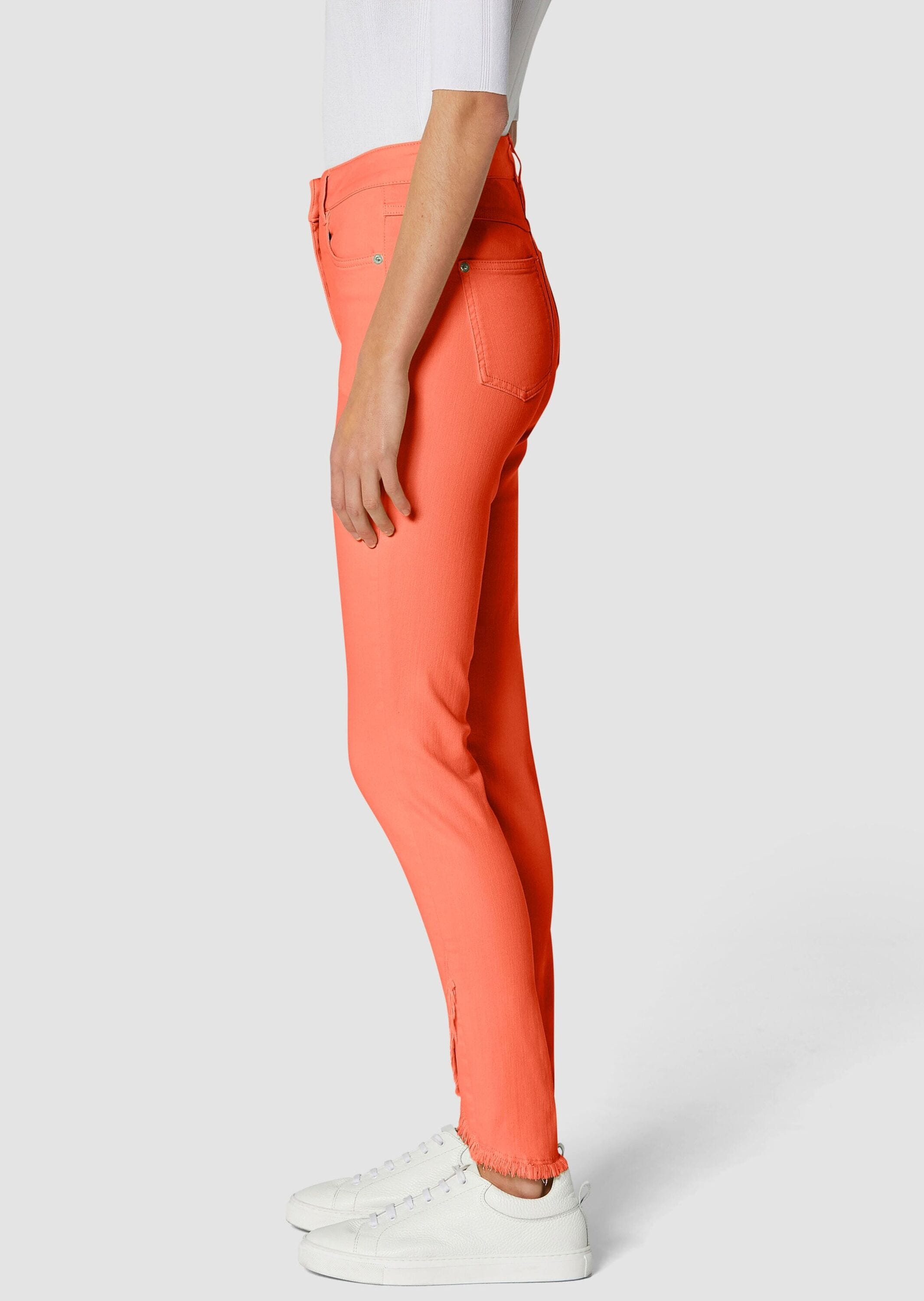 MADELEINE Regular-fit-Jeans »Jeans Verkürzte 5-Pocket-Hose mit Fransen«