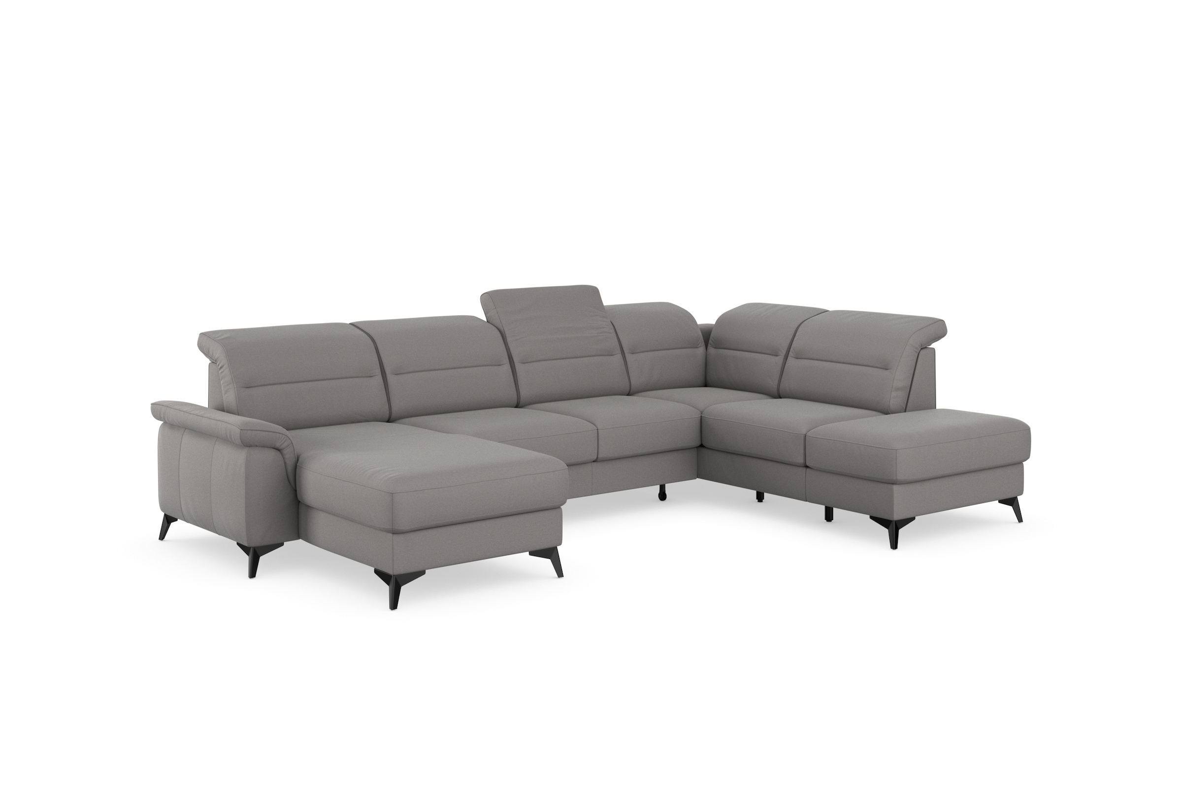 sit&more Wohnlandschaft »Sinatra U-Form«, optional mit Kopfteilverstellung und Armteilfunktion, Metallfüße