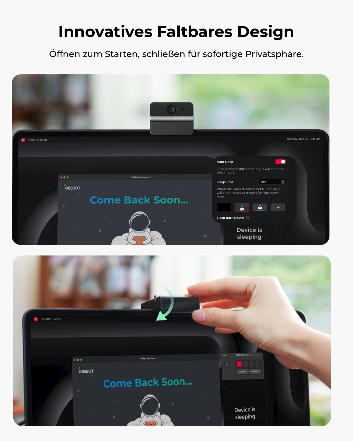 OBSBOT Webcam »Meet Flip« 4K Ultra HD
