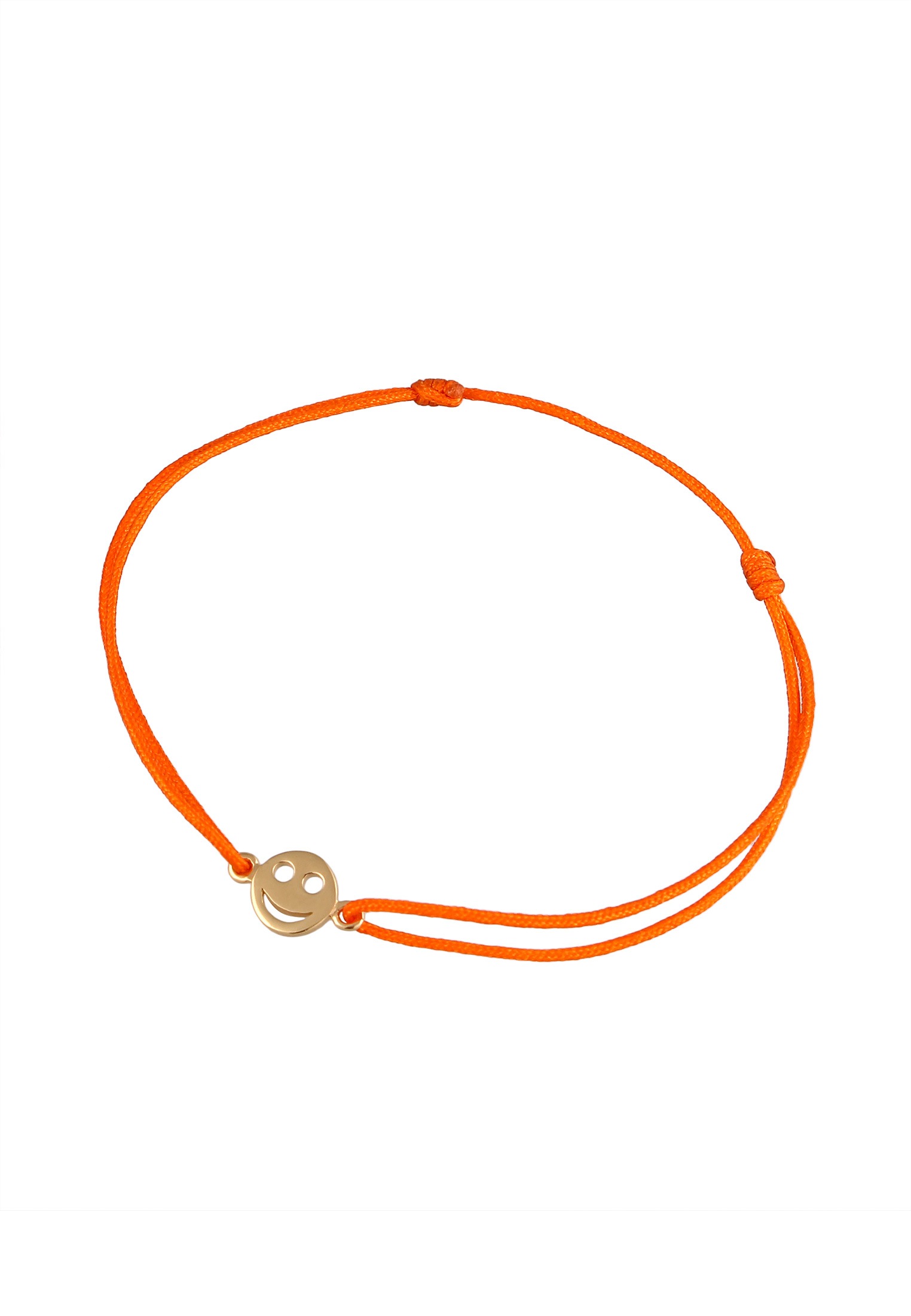 Elli Armkette »Armband mit Smile Face Textil 925 Silber vergoldet«