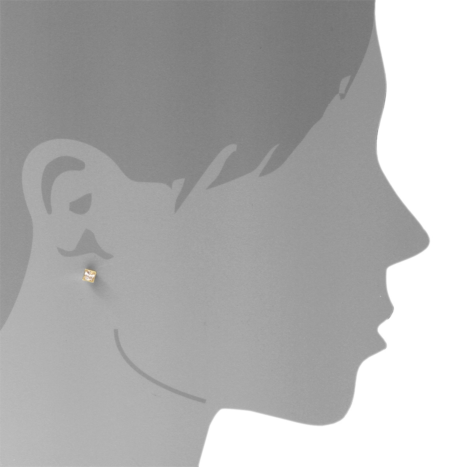 OSTSEE-SCHMUCK Paar Ohrstecker »- Anna 5x5 mm - Gold 333/000 - Zirkonia«