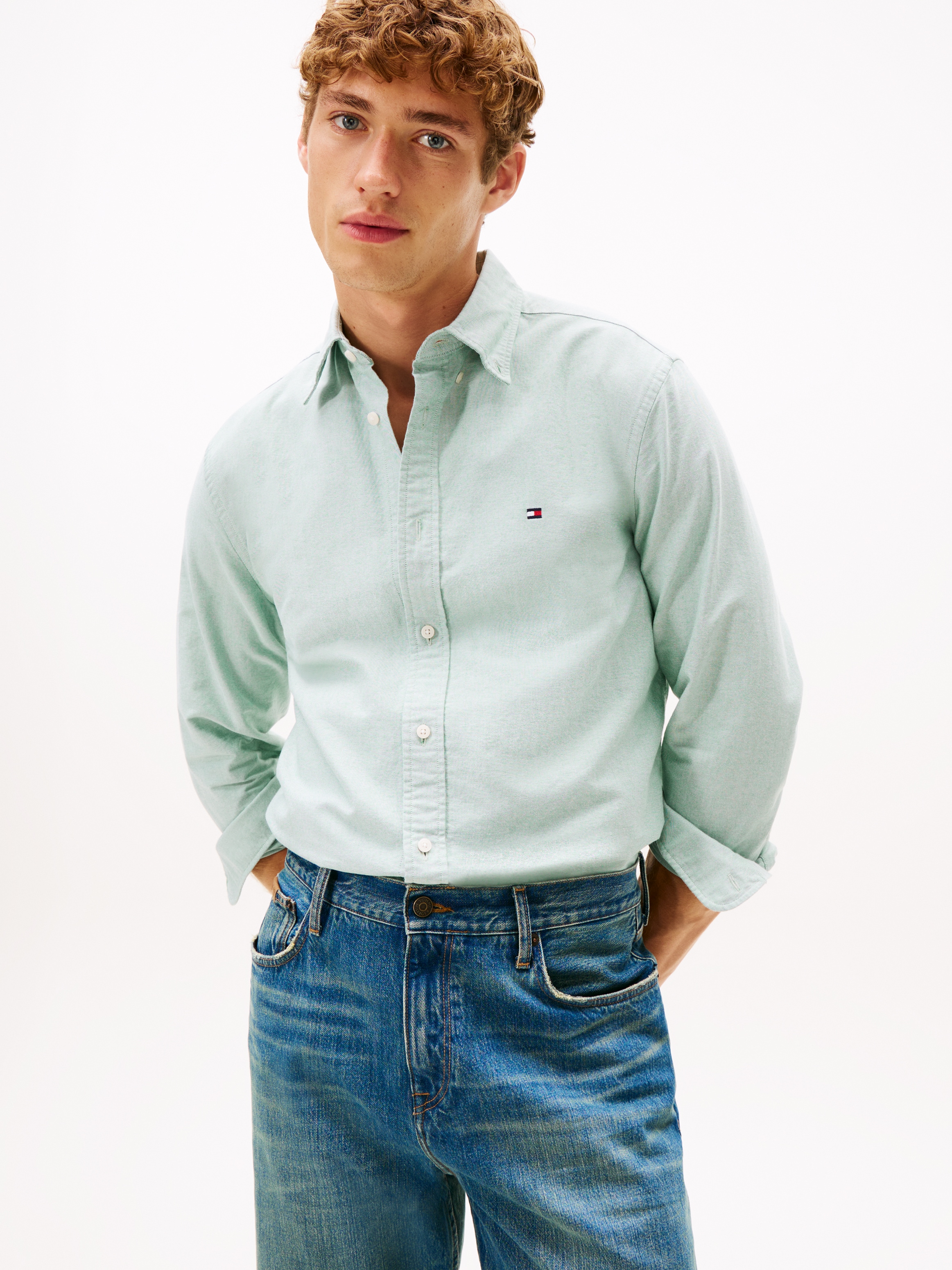 Tommy Hilfiger Langarmhemd »SOLID HERITAGE OXFORD Regular Fit«