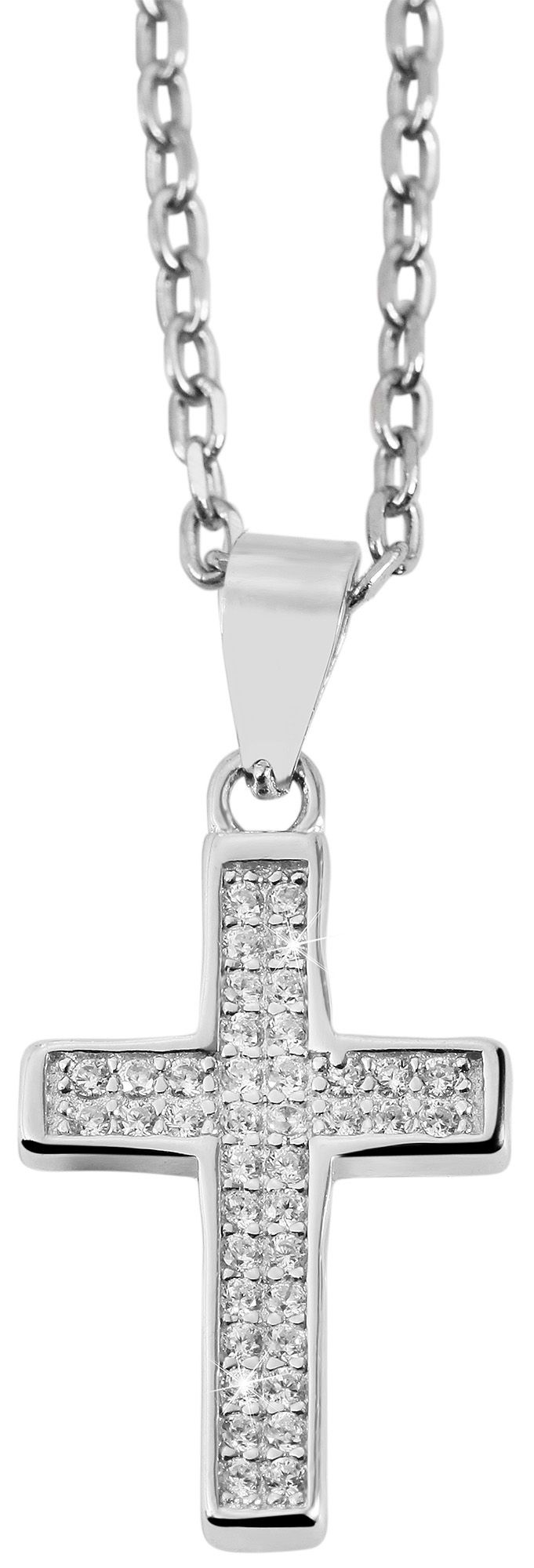 Adelia´s Kreuzanhänger »Damen Anhänger ¿ Kreuz Kreuzanhänger aus 925 Silber mit Zirkonia«