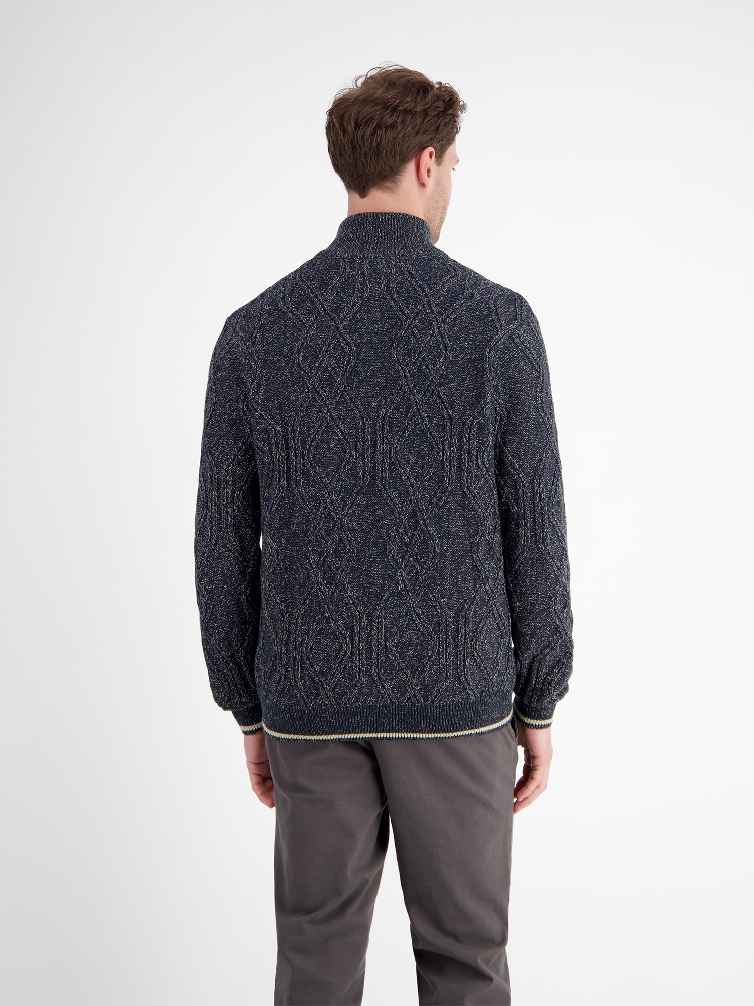 LERROS Strickjacke »LERROS Herren-Strickjacke mit Zopfmuster«