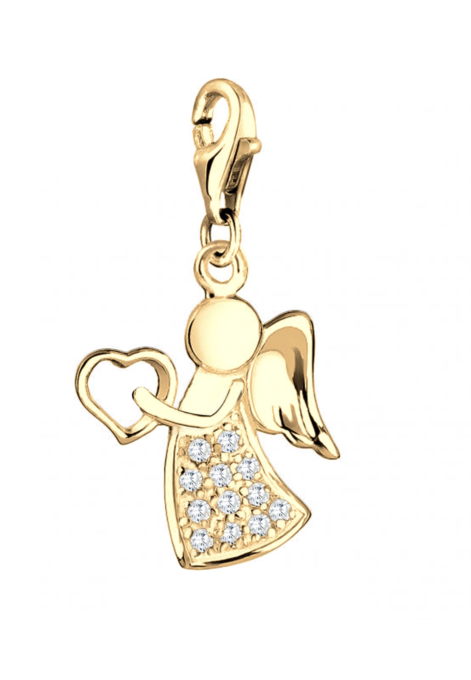 Nenalina Charm-Einhänger »Charm Anhänger Engel Glücksbringer Zirkonia 925 Silber«