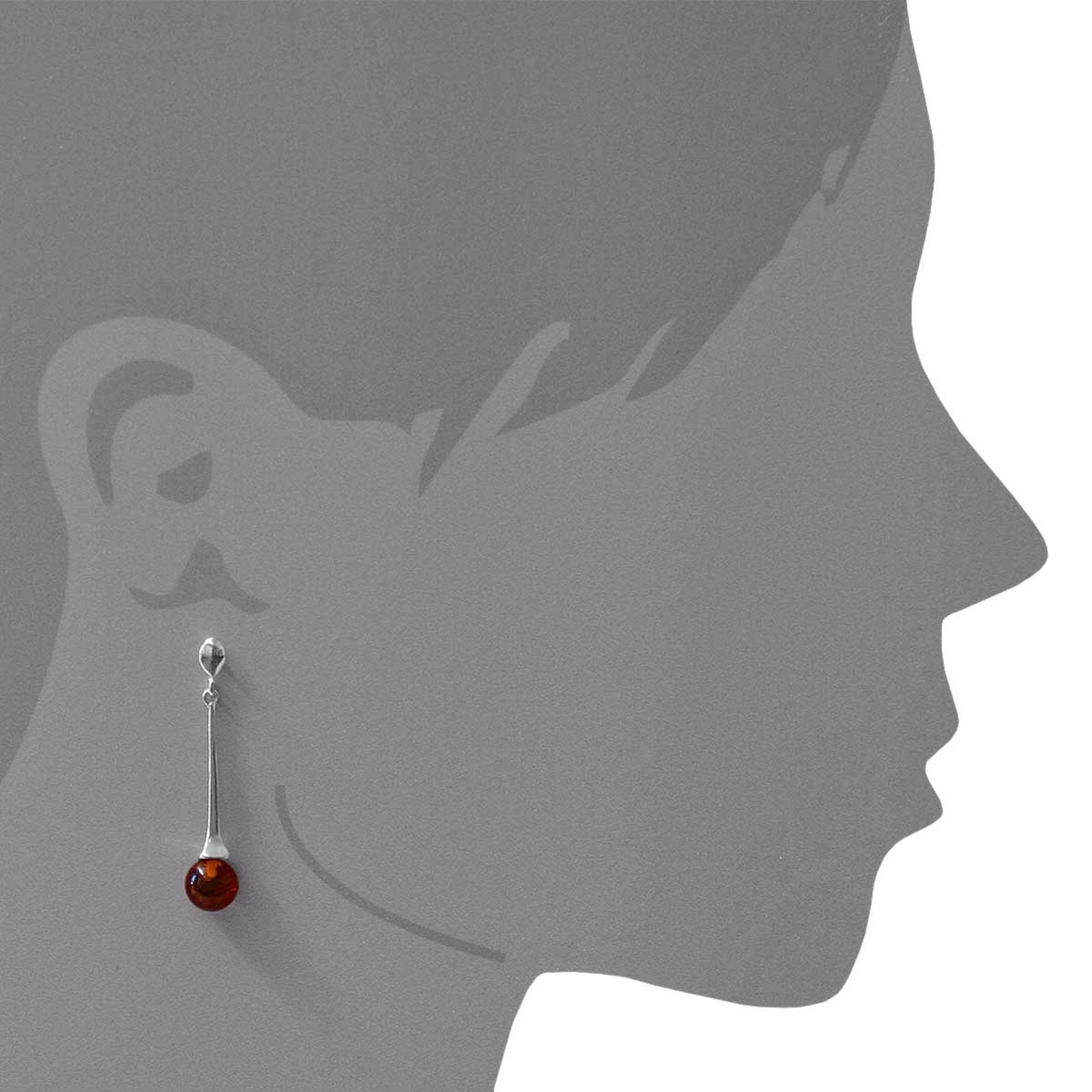 OSTSEE-SCHMUCK Paar Ohrhänger »- Kugel - Silber 925/000 - Bernstein«