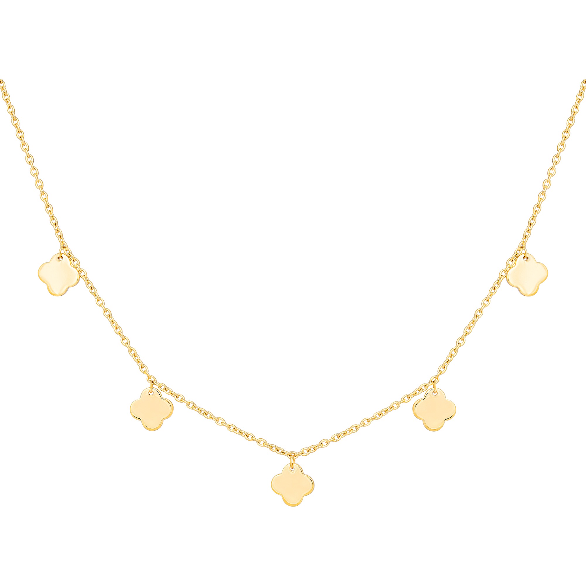 CAÏ Collier »925 Silber vergoldet Anhänger Clover / Kleeblatt«, Glänzend