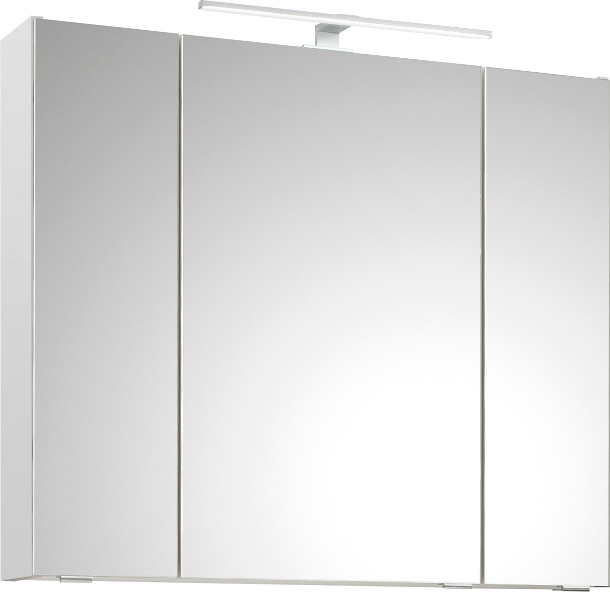 Saphir Badmöbel-Set »Quickset 5-teilig, Keramik-Waschtisch und LED-Spiegelschrank«, (6 St.), Midischrank, Unterschrank, Hängeschrank, inkl. Türdämpfer, 7 Türen