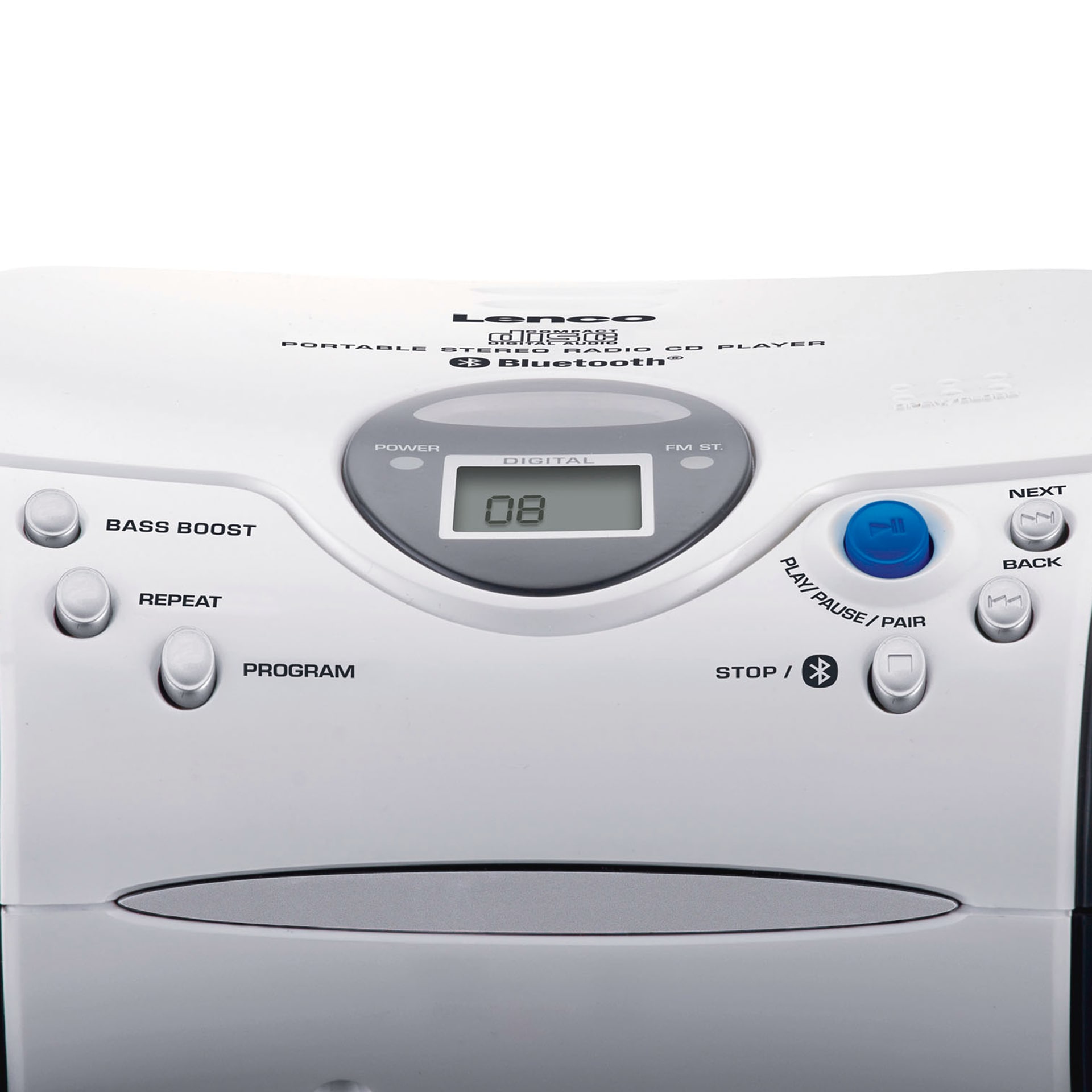 Lenco Radio »SCD-24BT WHBK - Tragbarer CD-Player«, (FM-Tuner)