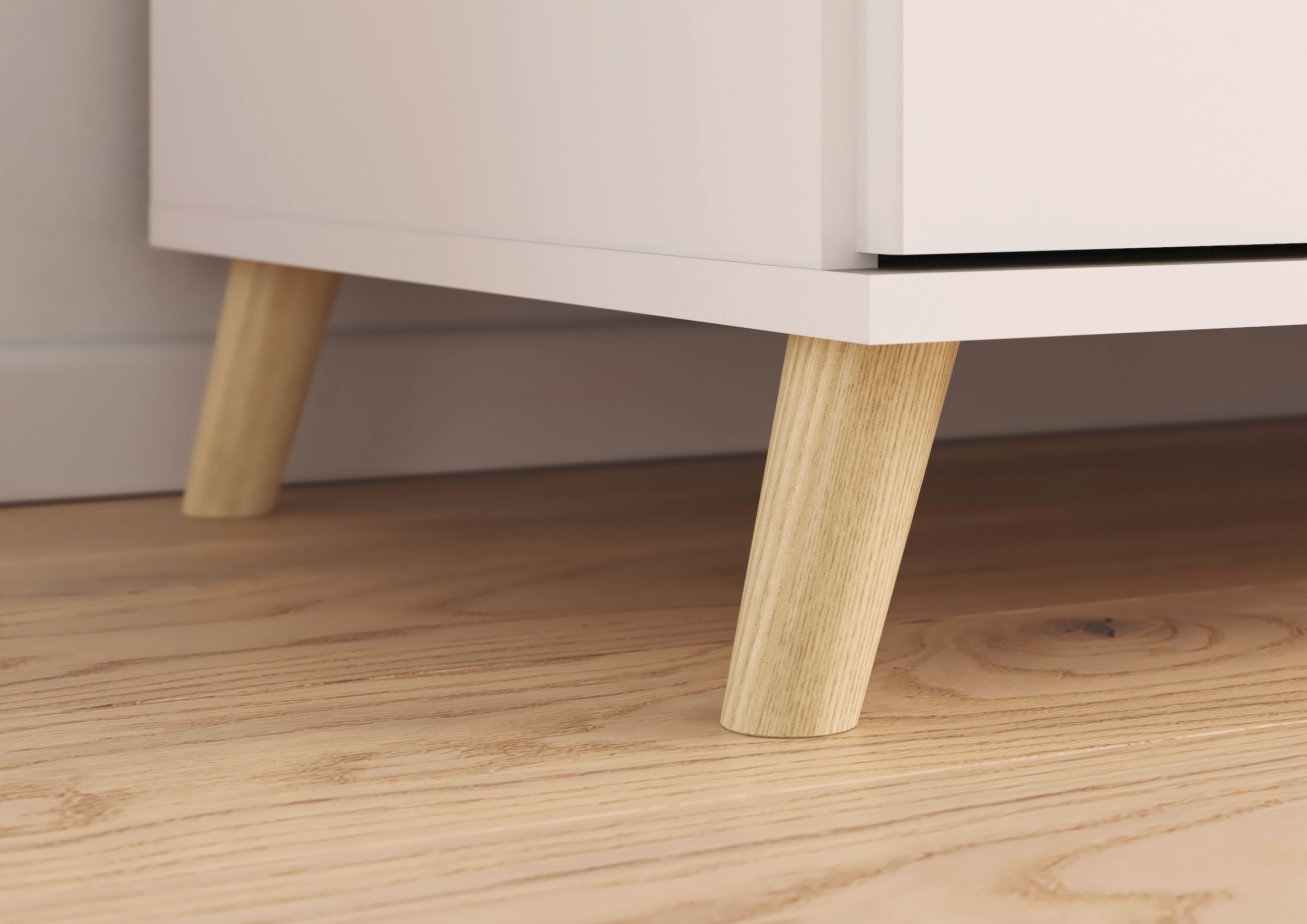 rauch Kleiderschrank »Ottos Choice Skandi Kinderzimmer Bestseller Schlafzimmerschrank FALUN« Breite 137/182, Höhe 203 cm,  im modernen Skandi-Look, Füße/Griffe Eiche massiv MADE IN GERMANY