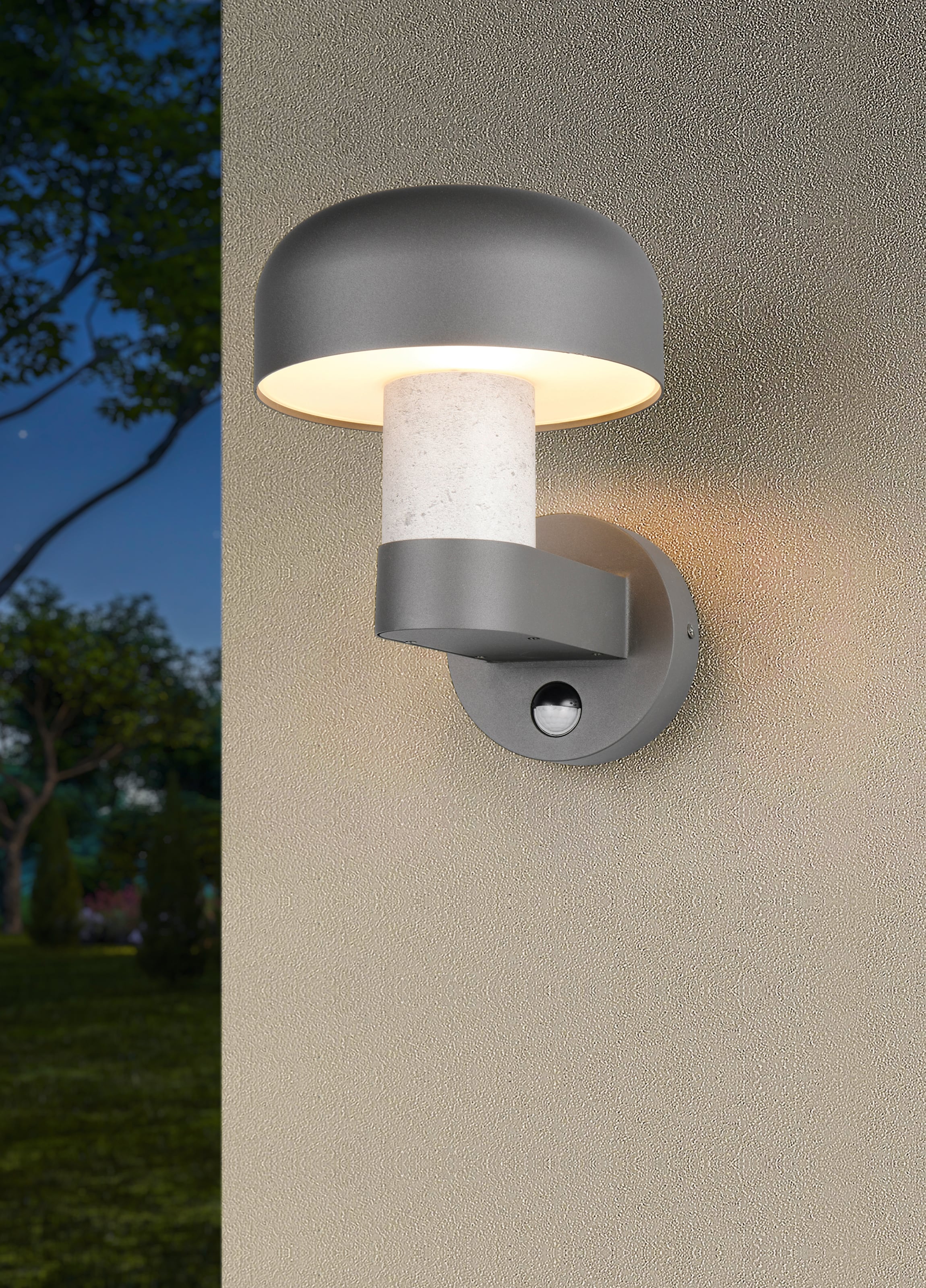 TRIO Leuchten Außen-Wandleuchte »FRASER, Fassadenbeleuchtung Laterne Pilzform, exkl 1x E27 max 10W IP54« E27 1 Stk. warmweiß - kaltweiß Hauswand Leuchte aus Druckguss Aluminium, Leuchtmittel wechselbar