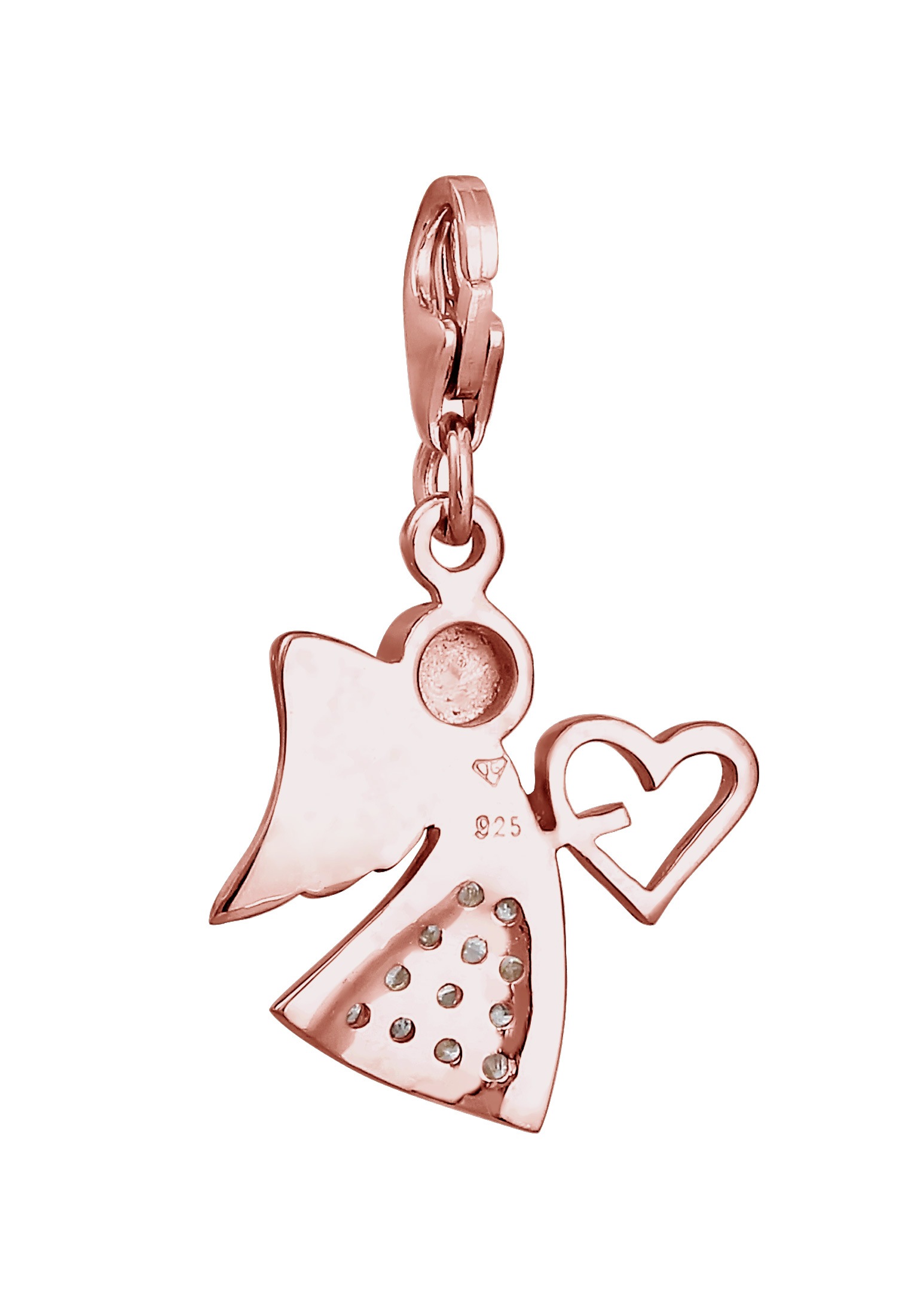 Nenalina Charm-Einhänger »Charm Anhänger Engel Glücksbringer Zirkonia 925 Silber«