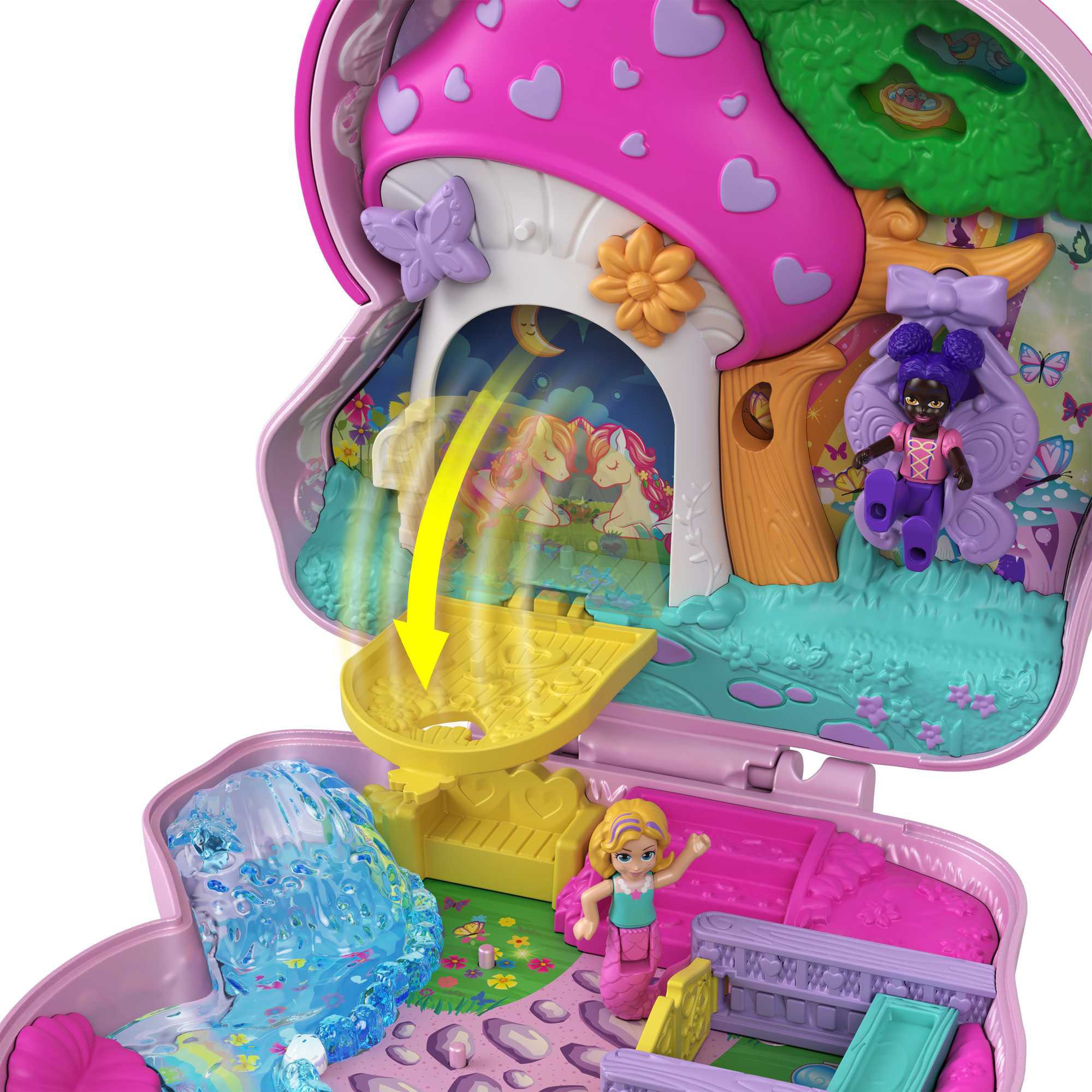 Polly Pocket Spielwelt »Einhorn Schatulle«, mit Meerjungfrauen-Figur und Zubehör