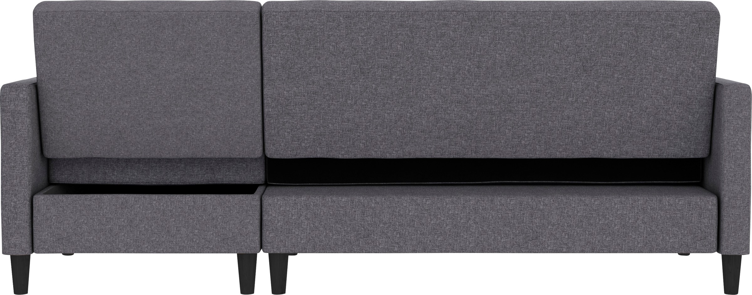 Dorel Home Ecksofa mit Schlafffunktion, Recamiere mit Stauraum beidseitig montierbar, Rückenlehne 2-teilig und 3-fach verstellbar