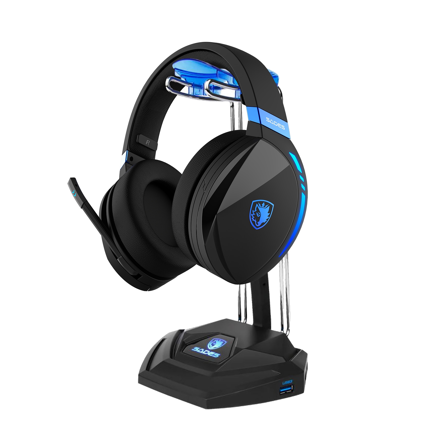 Gaming-Headset »Warden I SA-201 Wireless, schwarz/blau, USB«, Rauschunterdrückung,...