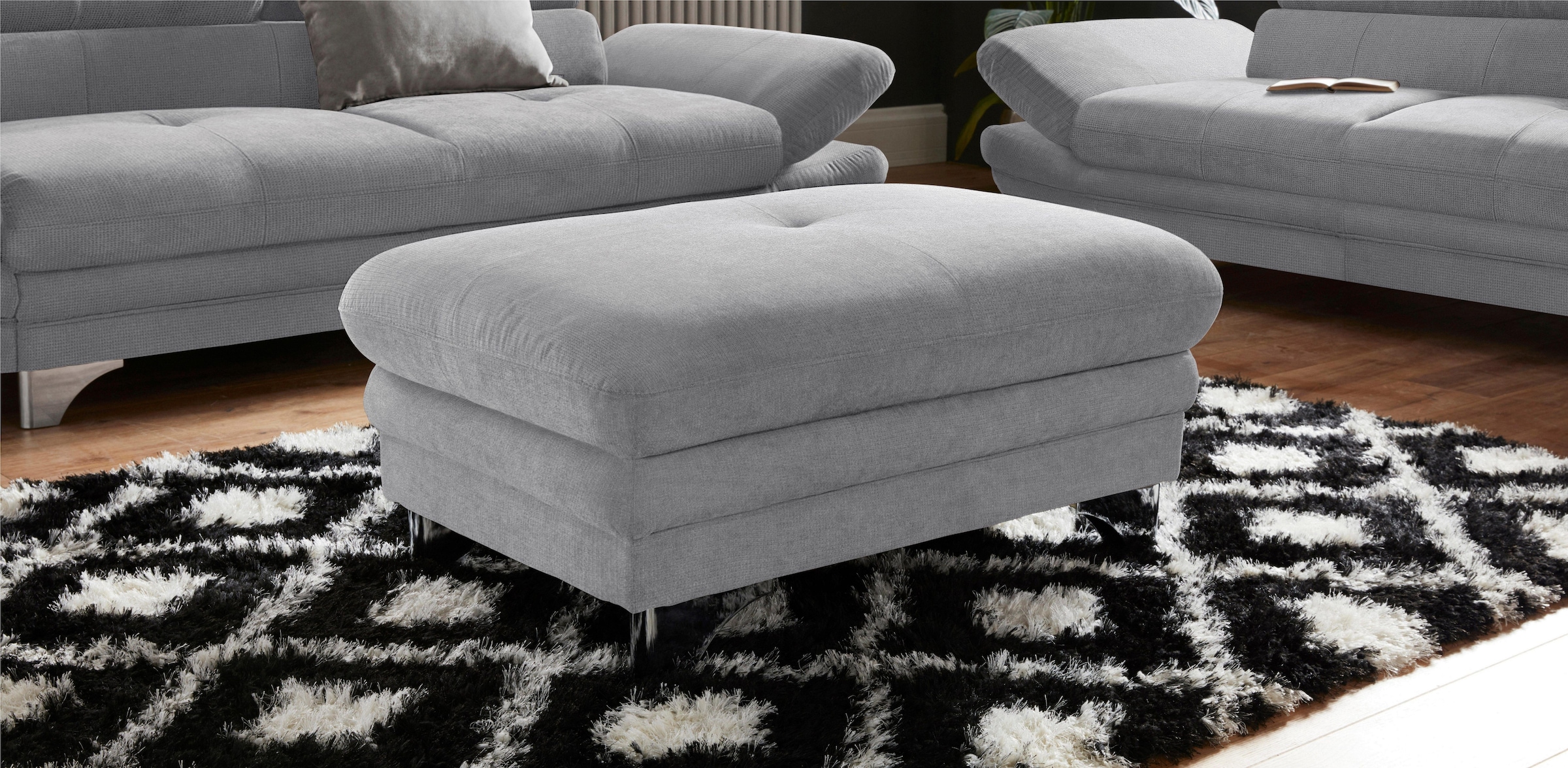 COTTA Polstergarnitur »Enterprise«, (Set), Set bestehend aus 2,5-Sitzer mit Arm- & Kopfteilverstellung & Hocker