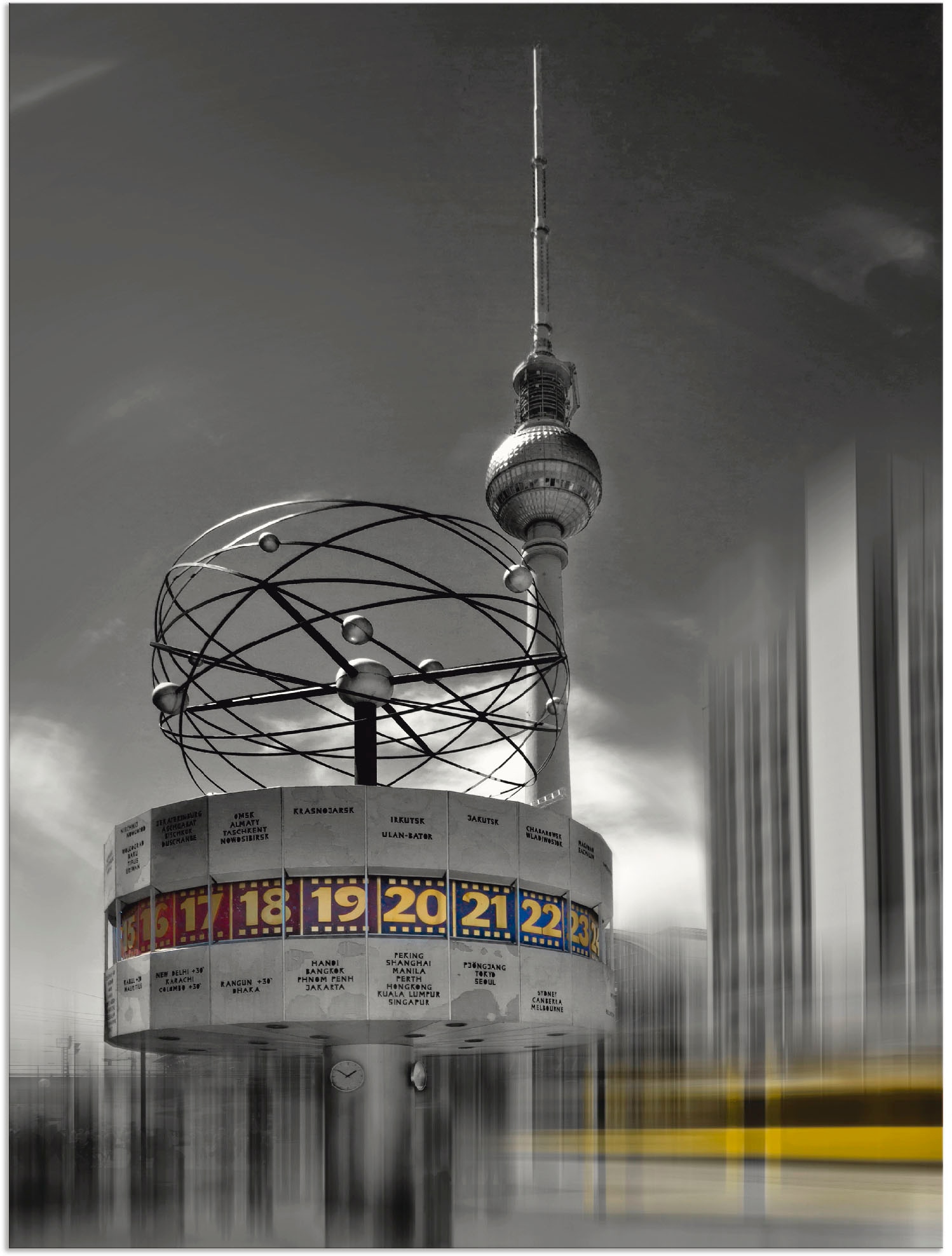 Artland Wandbild »Dynamische-Kunst Berlin Alexanderplatz«, Gebäude, (1 St.), in vielen Größen & Produktarten - Alubild / Outdoorbild für den Außenbereich, Leinwandbild, Poster, Wandaufkleber / Wandtattoo auch für Badezimmer geeignet