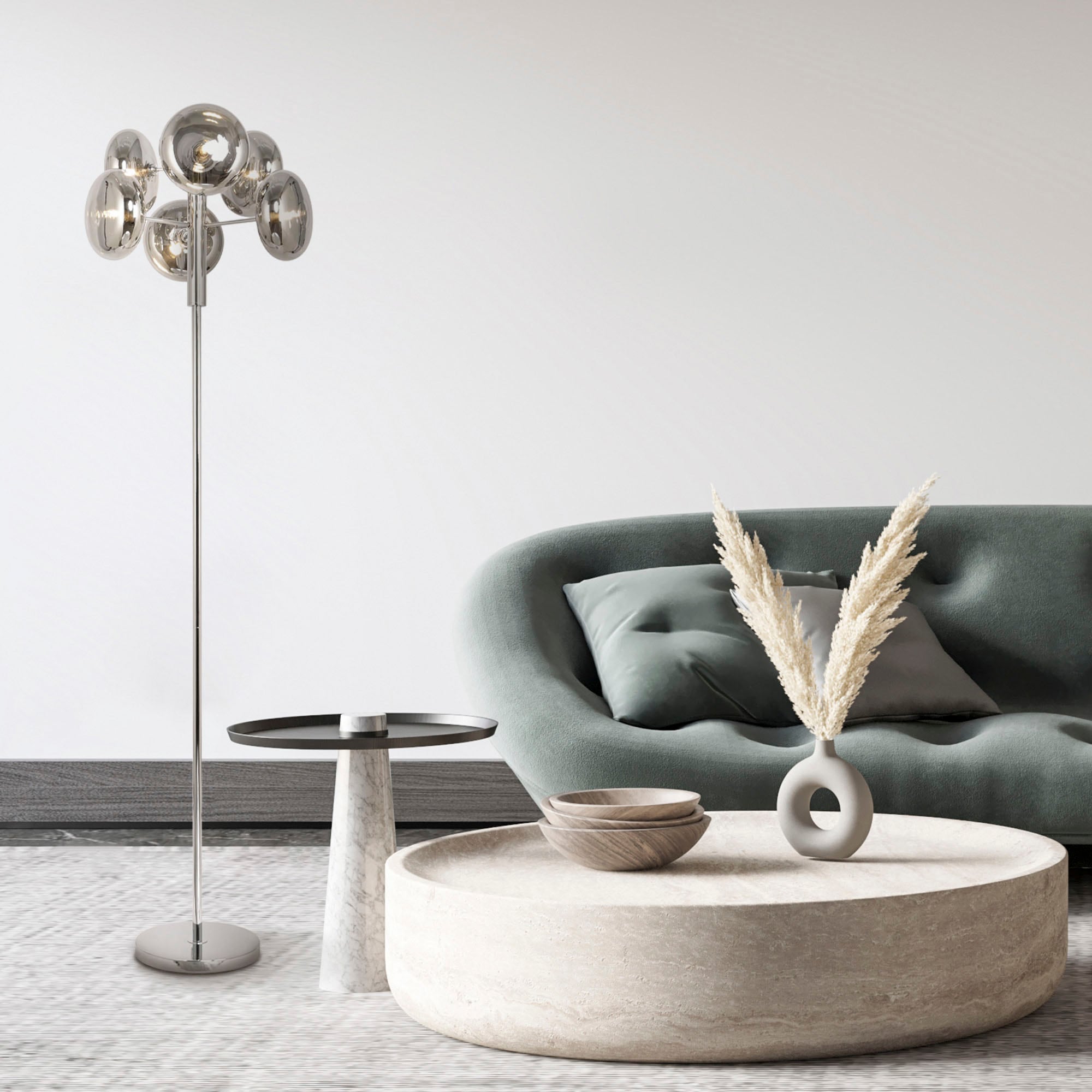 Näve Stehlampe »Orion« G9 1 Stk. 6flg. in grau, Größe Ø 44 cm Höhe: 165 cm