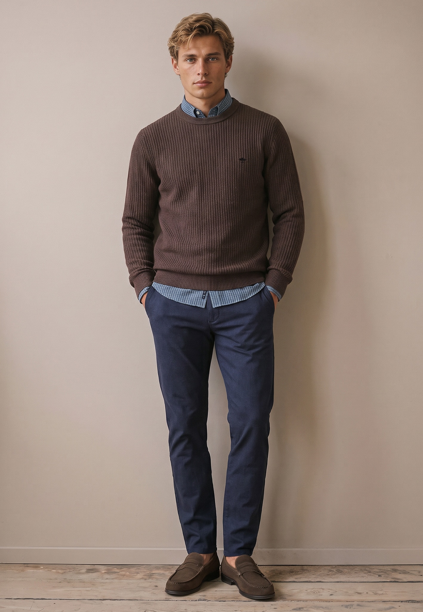 FYNCH-HATTON Strickpullover mit Logo-Stickerei
