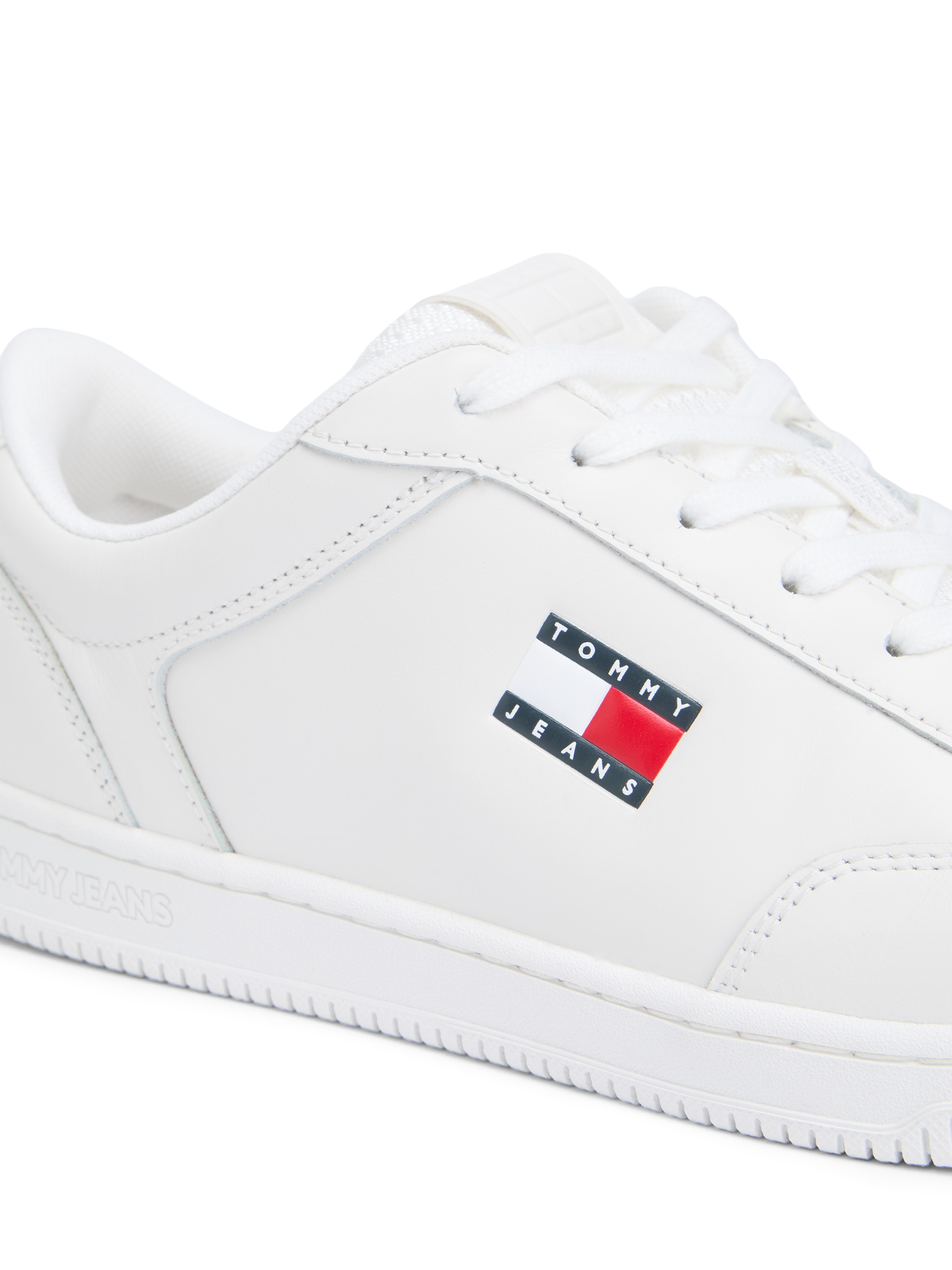 Tommy Jeans Sneaker »TJM CUPSOLE LONG LACE LEATHER«  , Freizeitschuh, Halbschuh, Schnürschuh mit Ziernähten