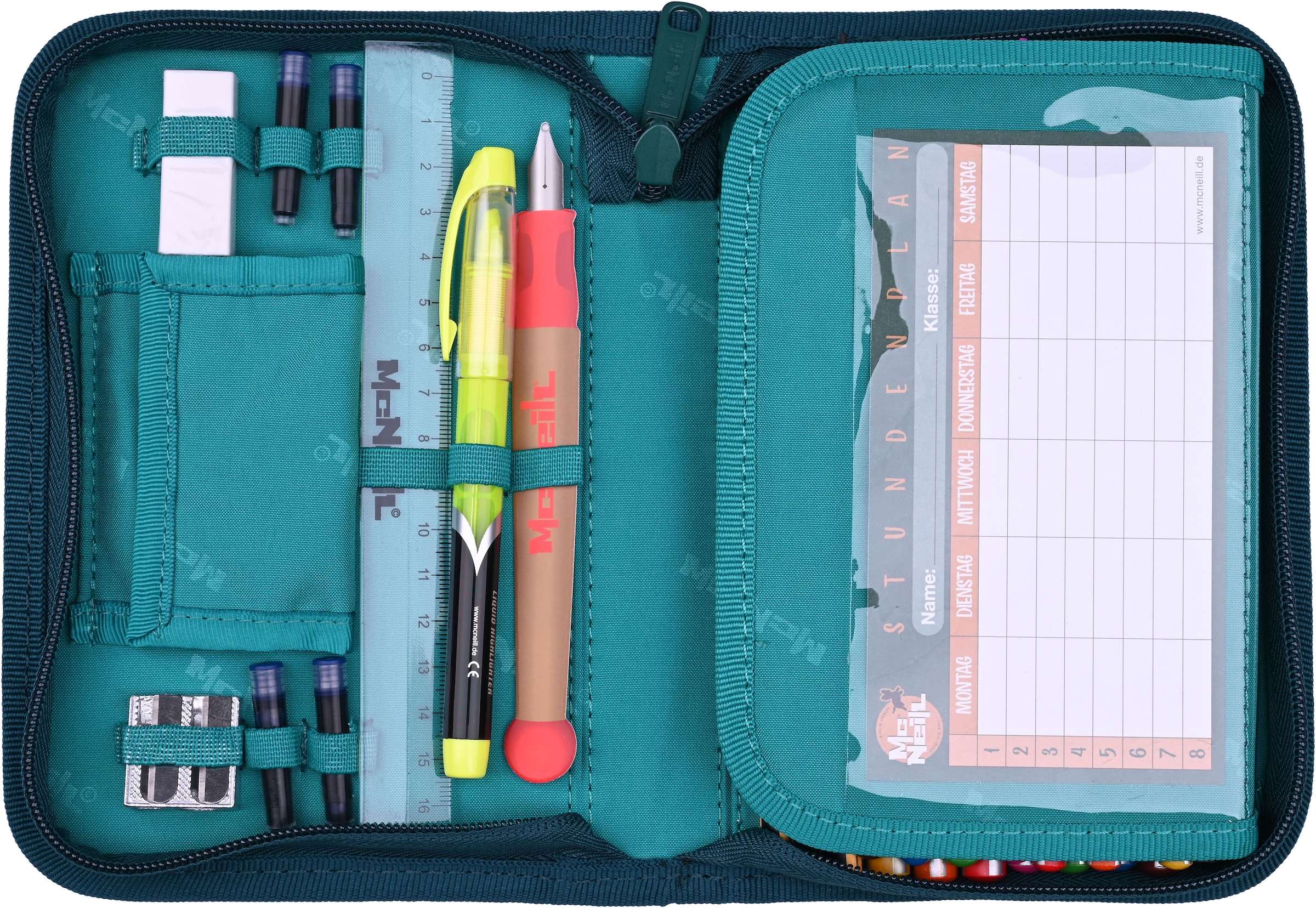 McNeill Schulranzen »Bravo, inkl. Etui, Turnbeutel,« Reflektierende Streifen auf den Schultergurten;Retroreflektierende Flächen