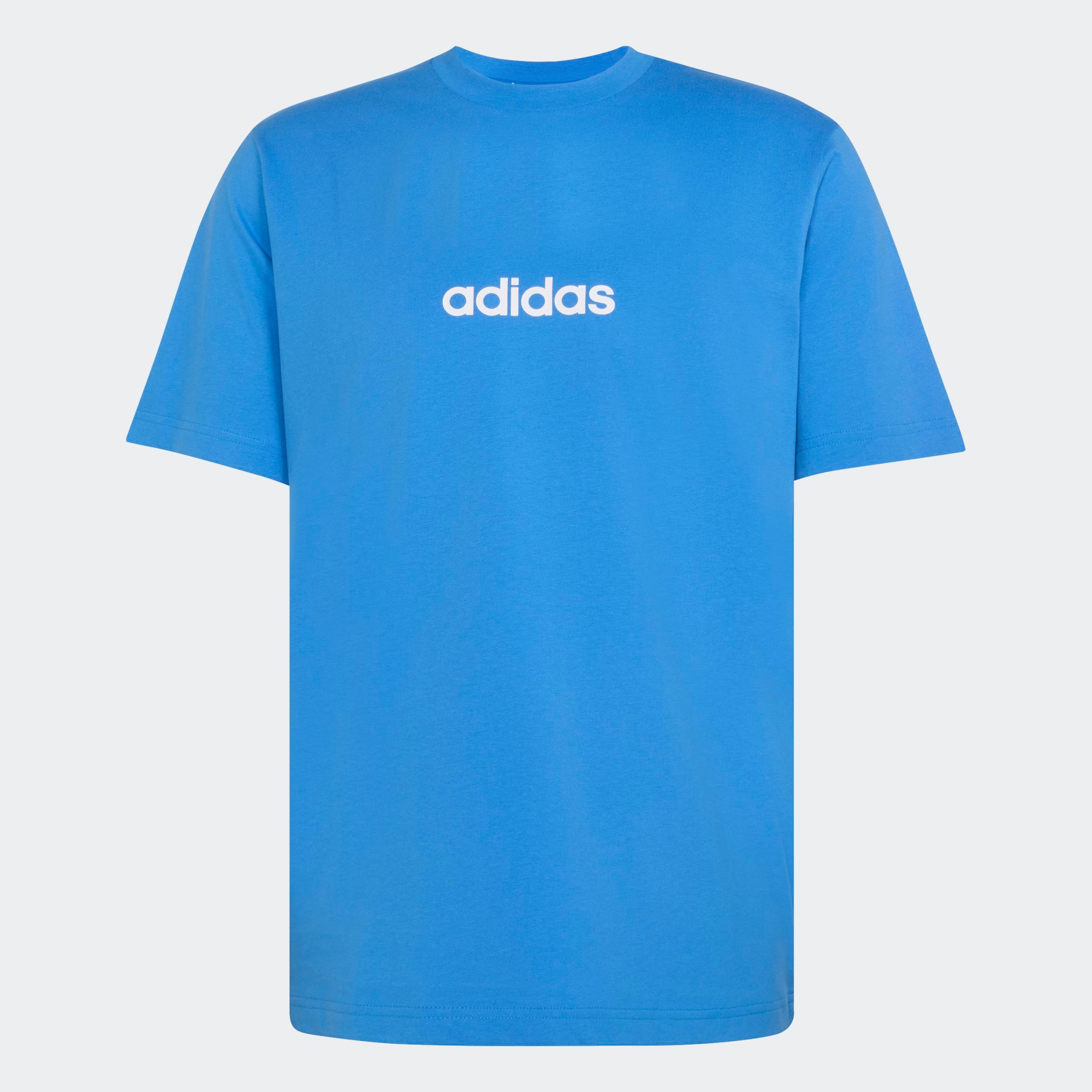 adidas Sportswear T-Shirt »ESSENTIALS LINEAR SINGLE JERSEY« überschnittene Schultern, Kurzarmdesign, aus Baumwolljersey