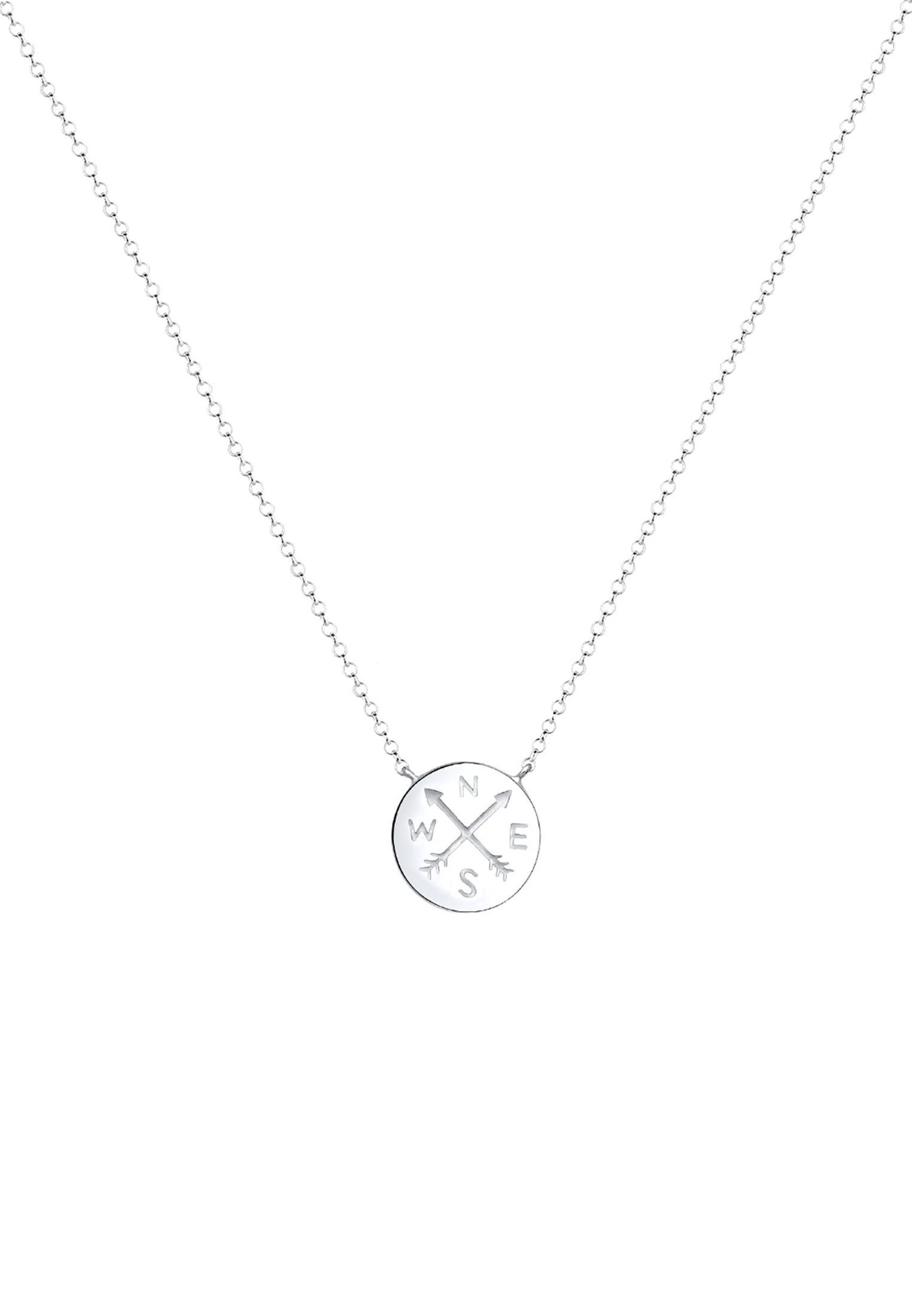 Elli Kette mit Anhänger »Halskette Kompass Traveler Symbol 925 Sterling Silber«
