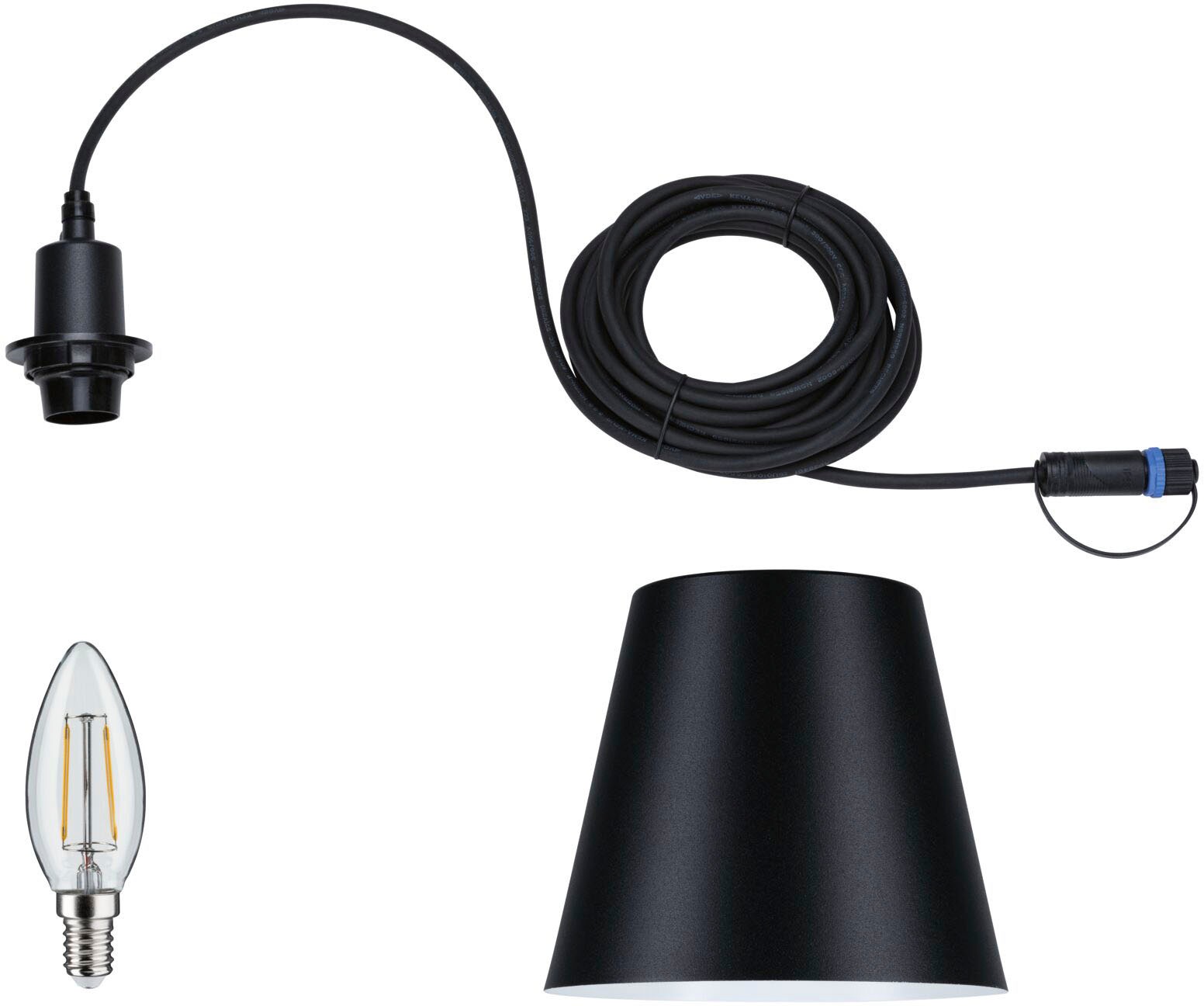 Paulmann LED Pendelleuchte »Outdoor Plug & Shine Kofia E14 24V 3000K 2W«, 1 flammig, Leuchtmittel E14 | LED fest integriert, E14, IP44, warmweiß