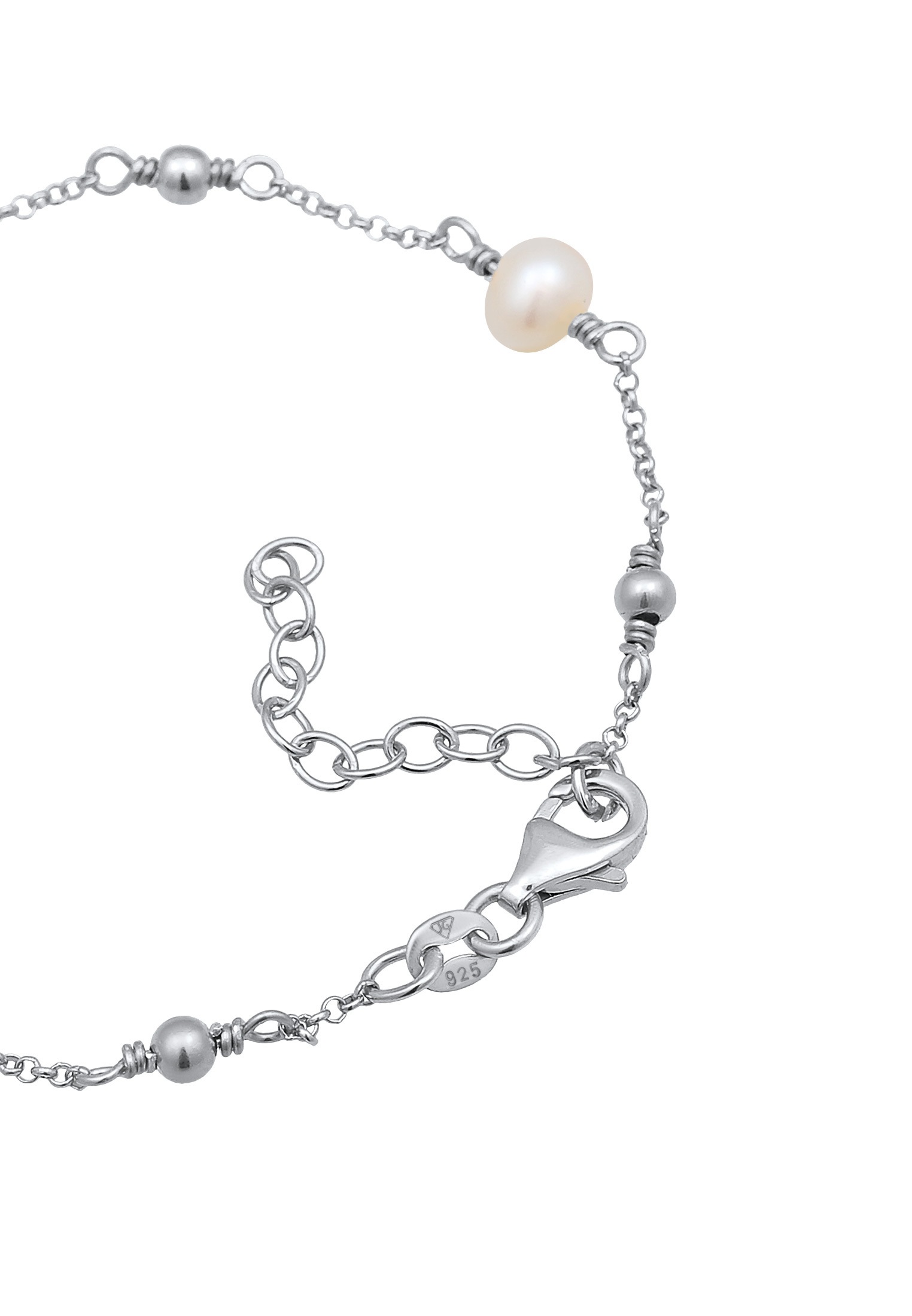 Elli Armkette »Armband Erbskette Kugeln Süßwasserzuchtperle 925er Silber«