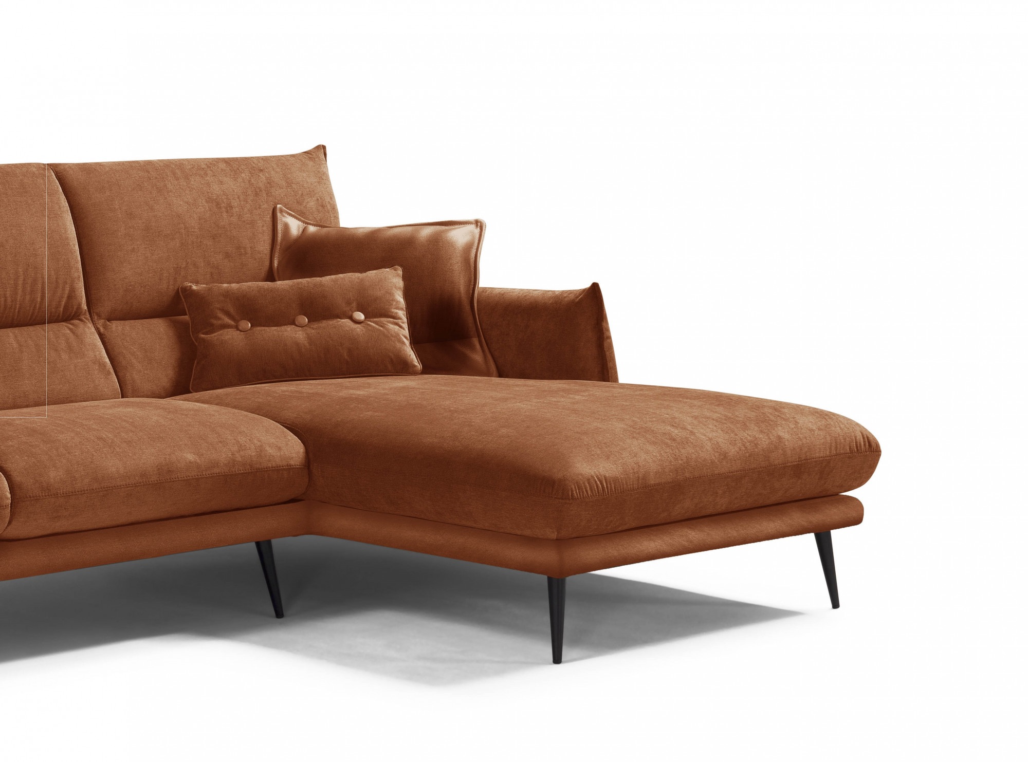 Egoitaliano Ecksofa »FUNNY, hochwertiges und aktuelles Design, bequeme Rückenlehne«, hochwertiger Sitzkomfort, L-Form