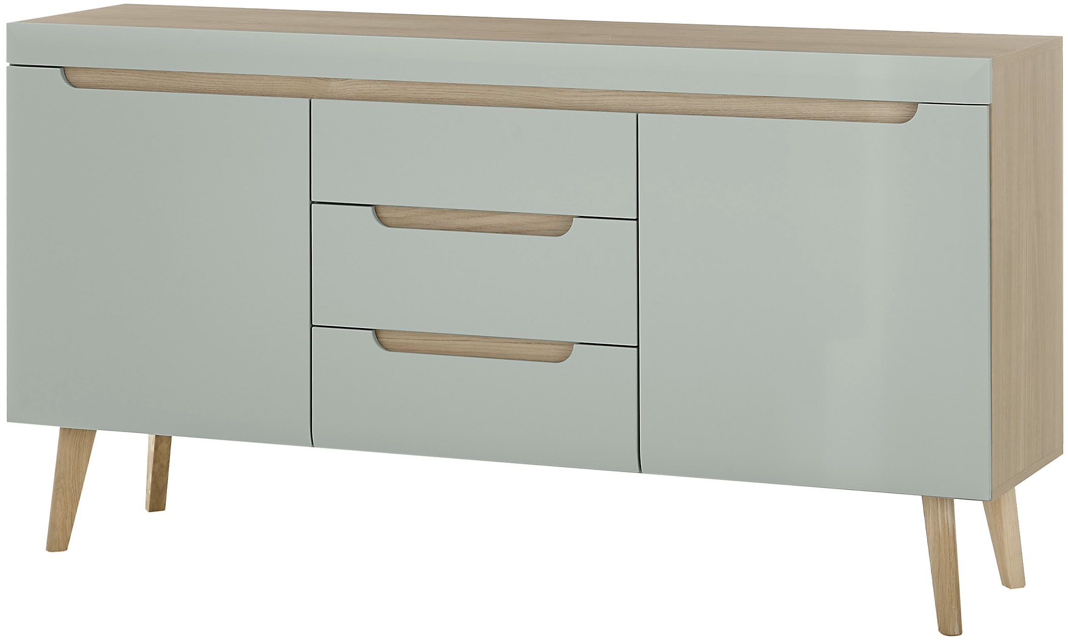 INOSIGN Sideboard »Torge, Anrichte, Kommode, Schubladenschrank«, (1 St.), abgeschrägte Füße, drei Farben, Scandi Design, 160 cm breit