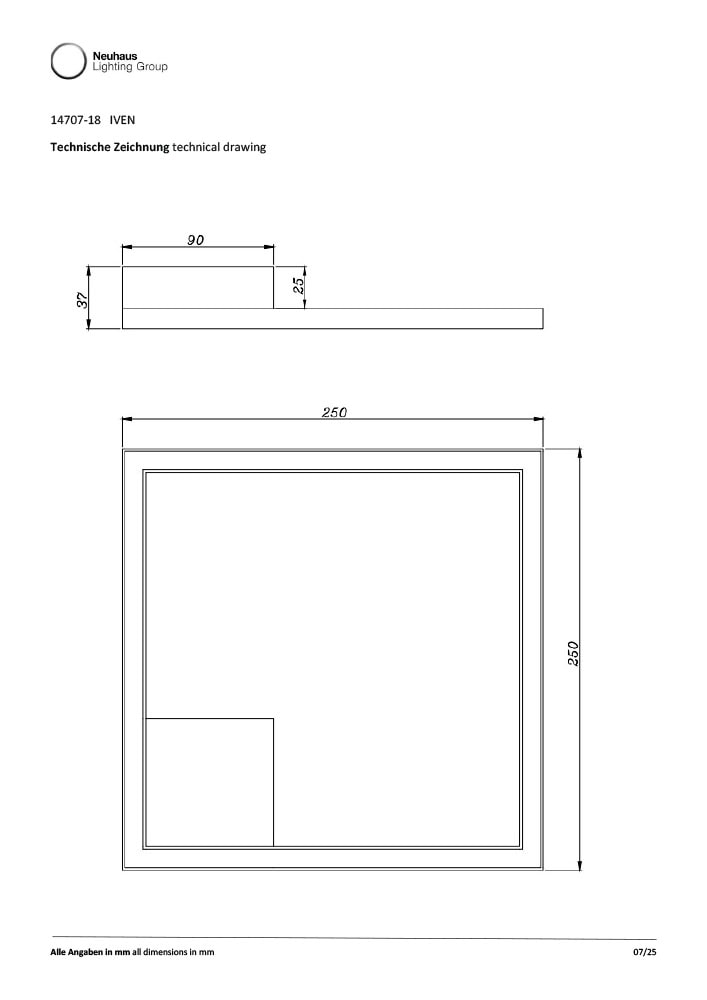 JUST LIGHT LED Deckenleuchte »IVEN« LED-Board 1 Stk. Warmweiß